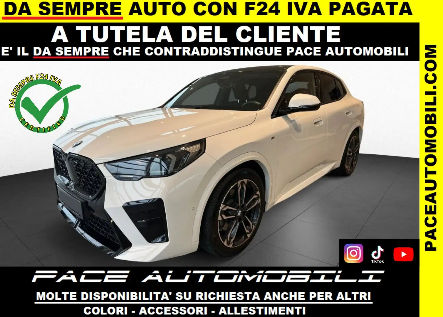 BMW X2 20i M SPORT M-SPORT MSPORT PDC ACC TETTO F1 Bianco - 1