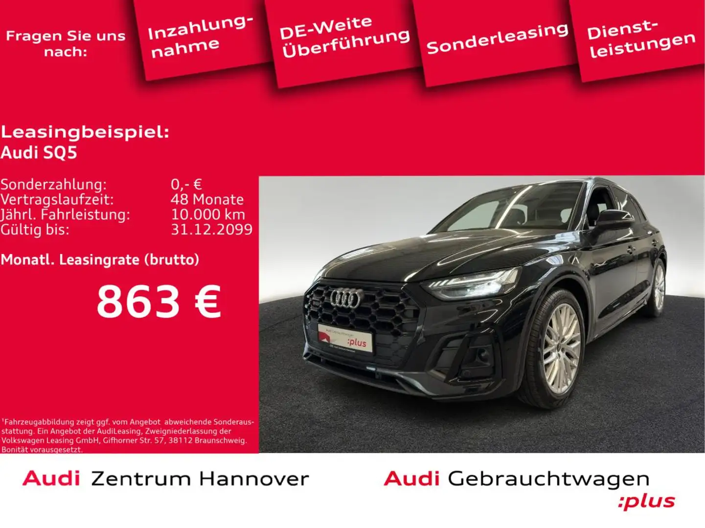 Audi SQ5 3.0 TDI qu. Pano Matrix Luft Kamera Schwarz - 1