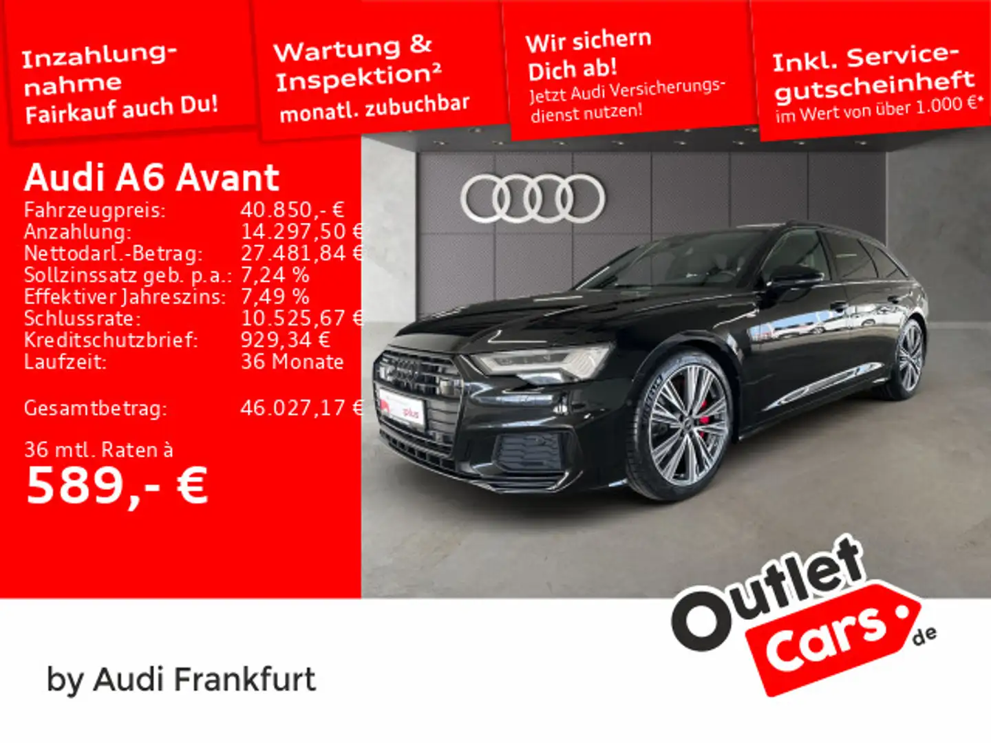 Audi A6 55 TFSI e quattro S tronic S line HD Ma Schwarz - 1