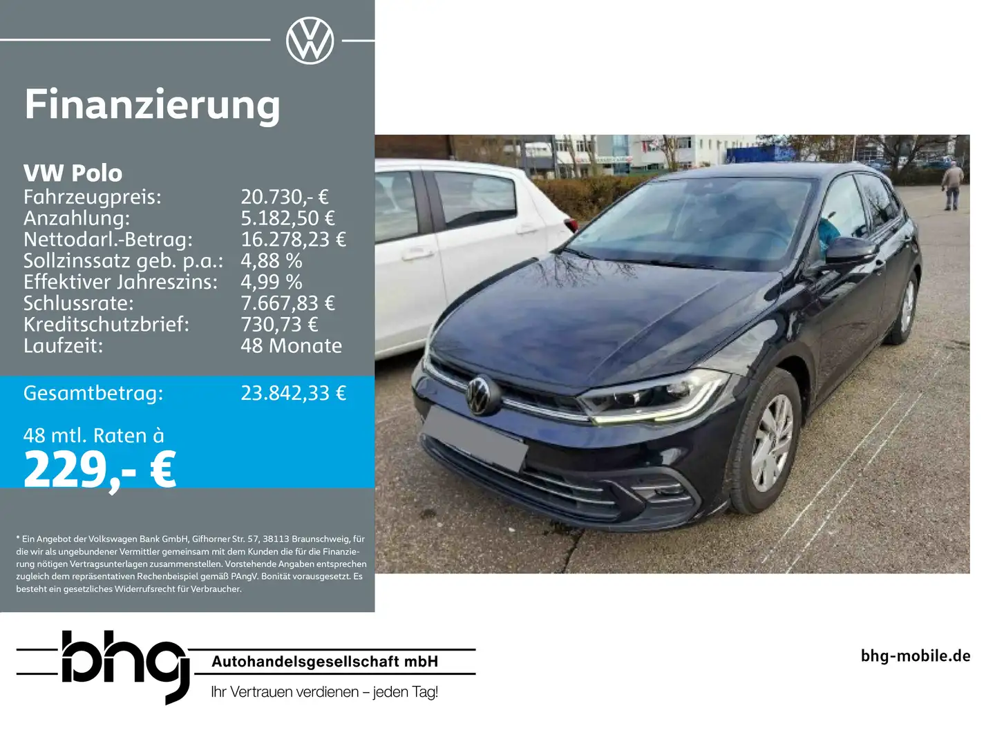 Volkswagen Polo 1.0 TSI OPF DSG Style Schwarz - 1