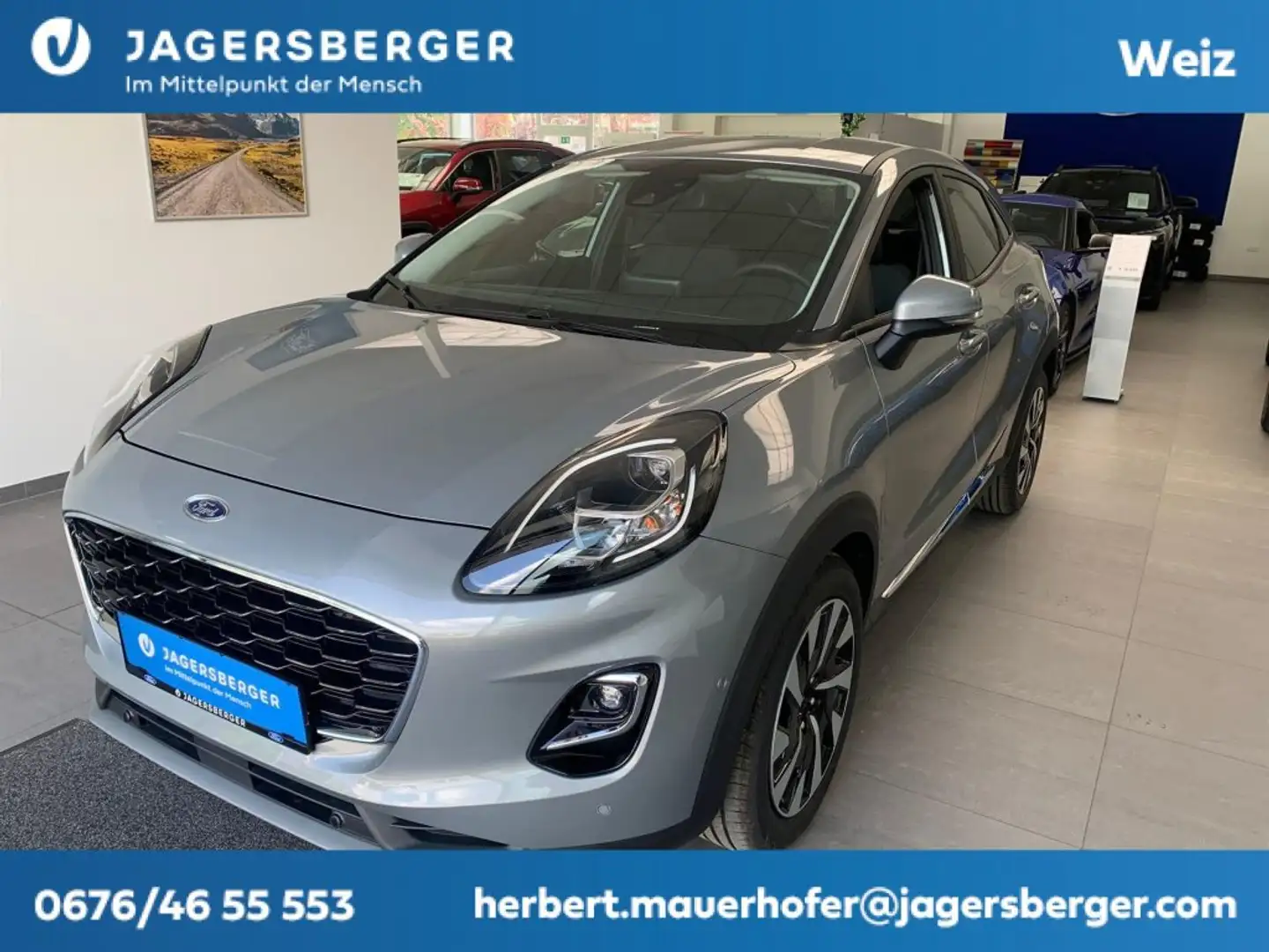 Ford Puma 1,0 EcoBoost Hybrid Titanium Silber - 1