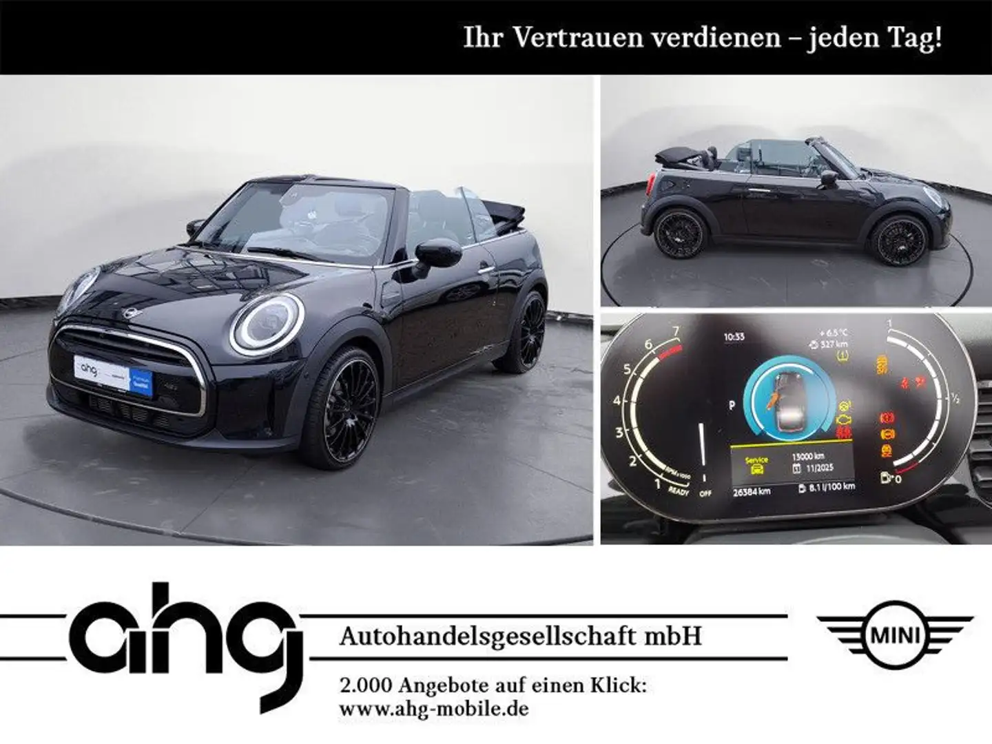 MINI Cooper Cabrio Rückkamera Head-Up Navi Multidispl Schwarz - 1