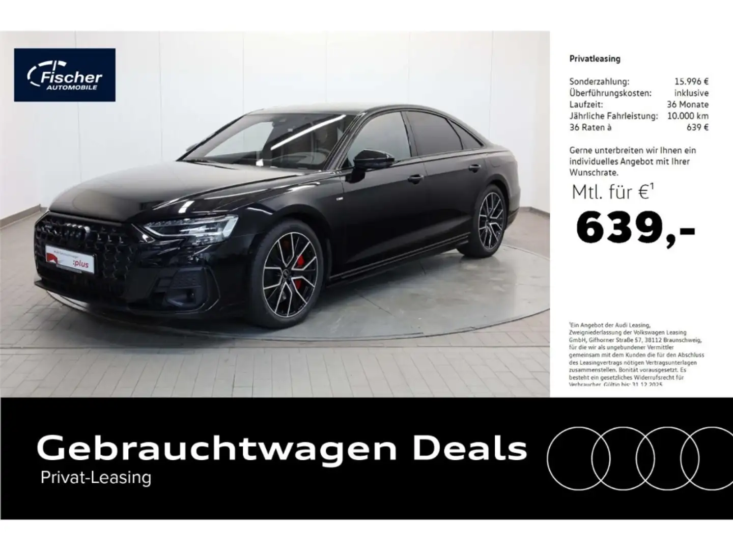 Audi A8 60 TFSI e quattro S line 20''/P-Dach/HUD/B&O Zwart - 1