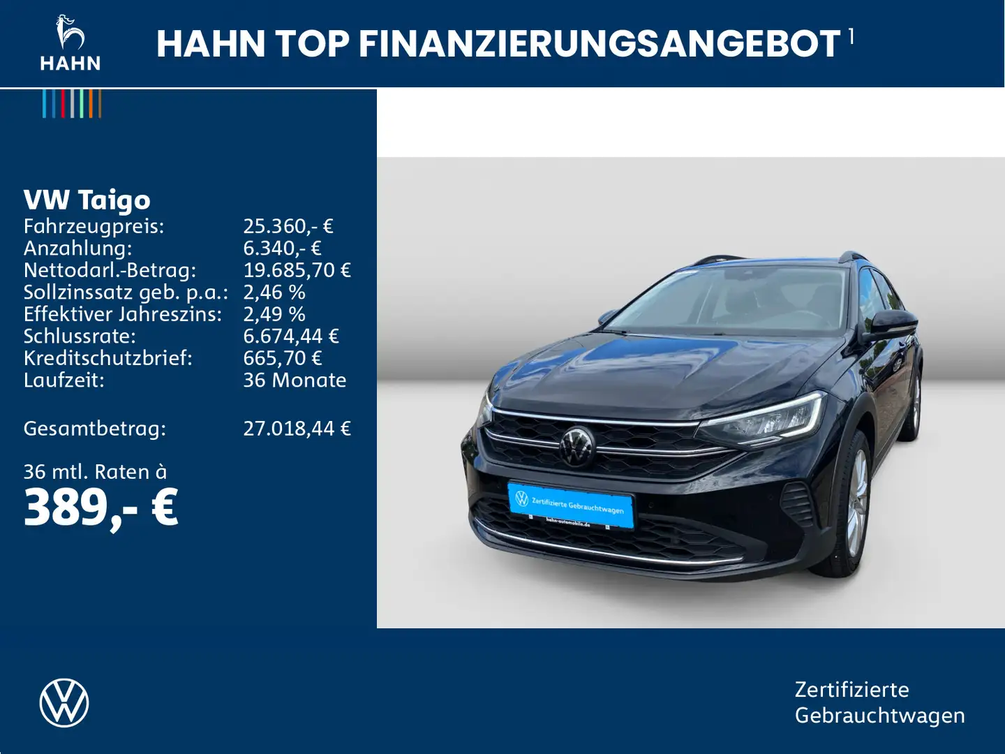 Volkswagen Taigo 1.5TSI DSG Life ACC Navi LED PDC Sitzheiz Schwarz - 2
