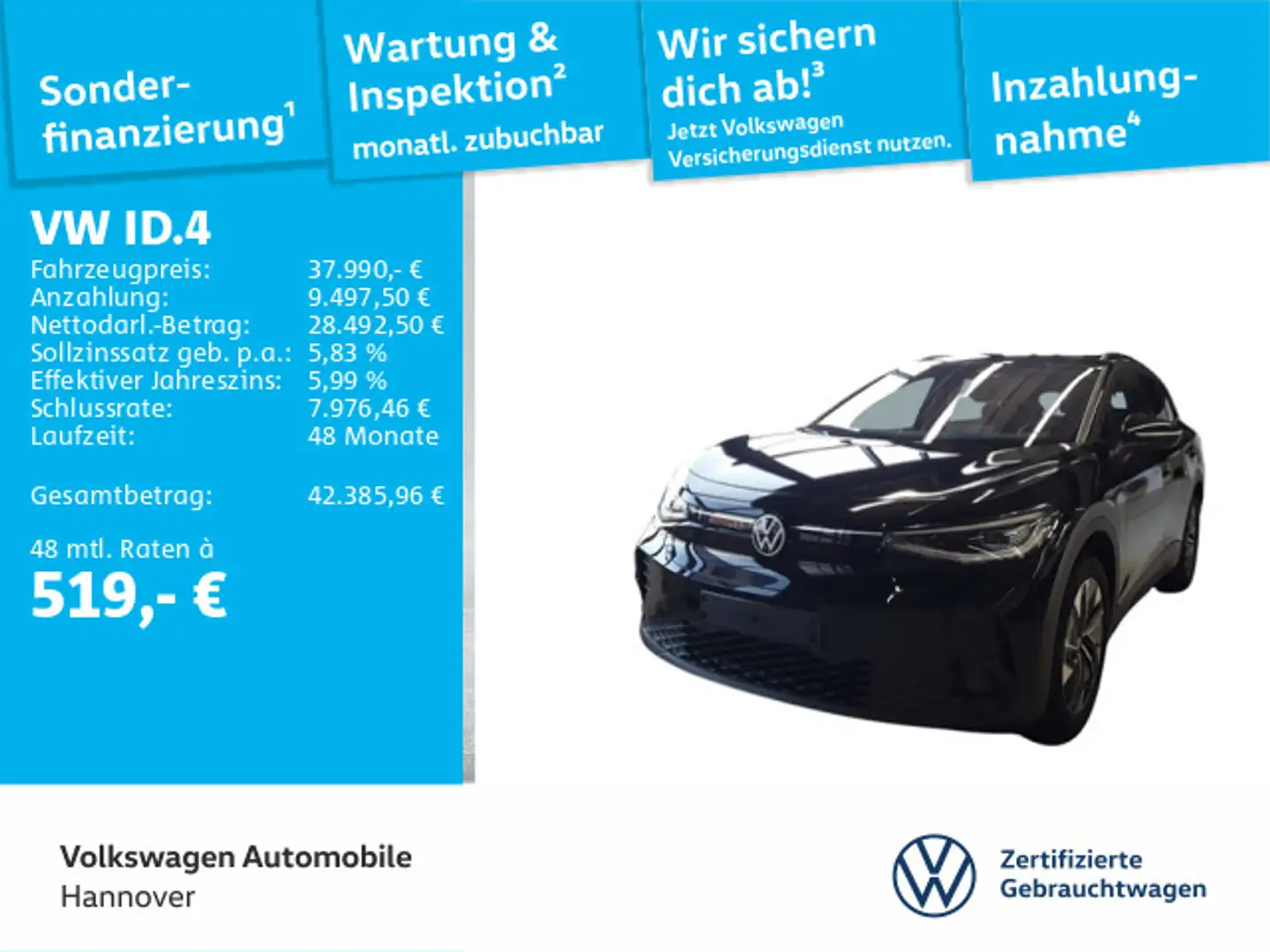 Volkswagen ID.4 Pro ACC Navi PDC SHZ Schwarz - 1