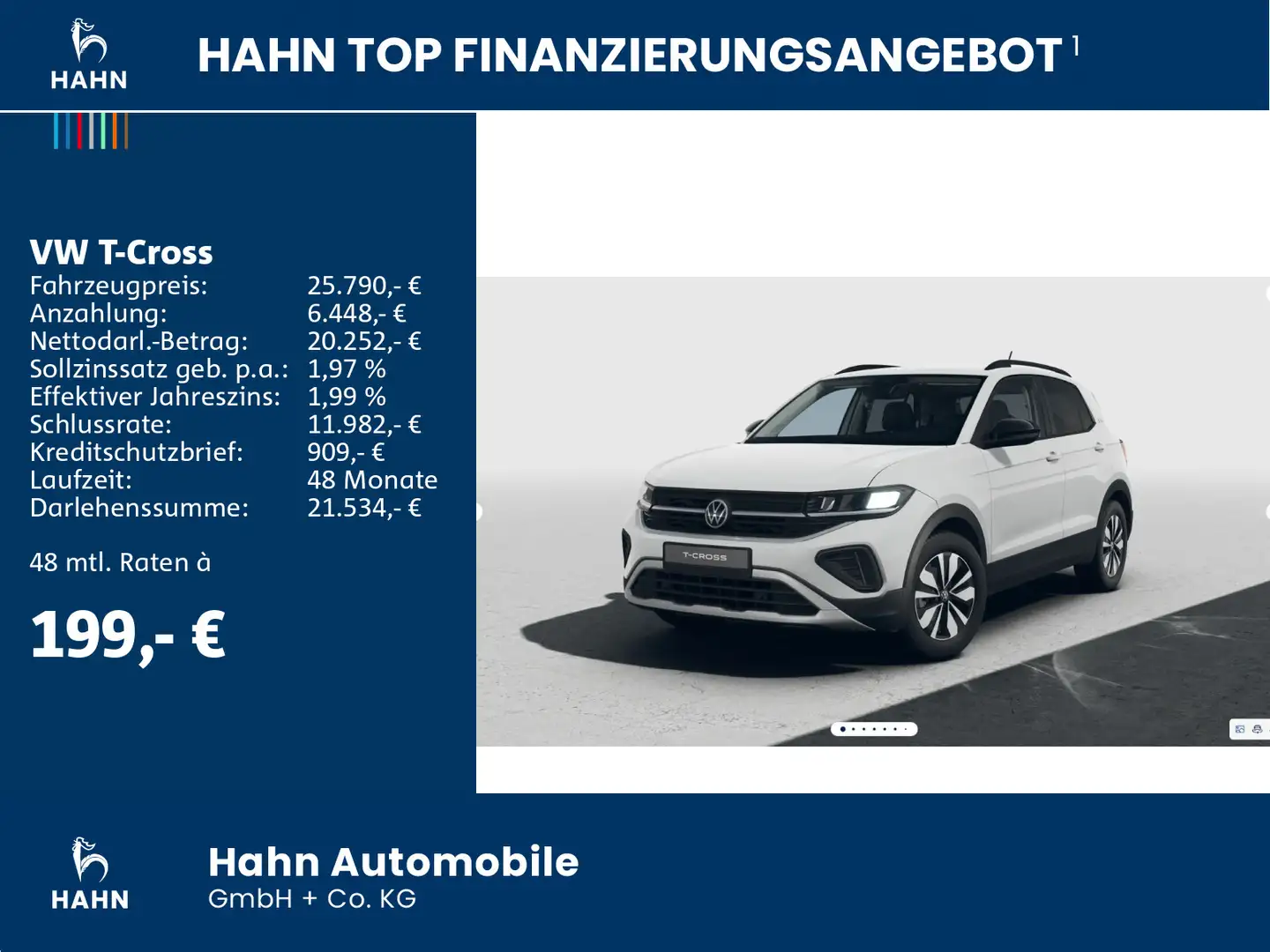 Volkswagen T-Cross GOAL 1.0 l TSI OPF 95 PS 5-Gang Ganzjahr Blanco - 2