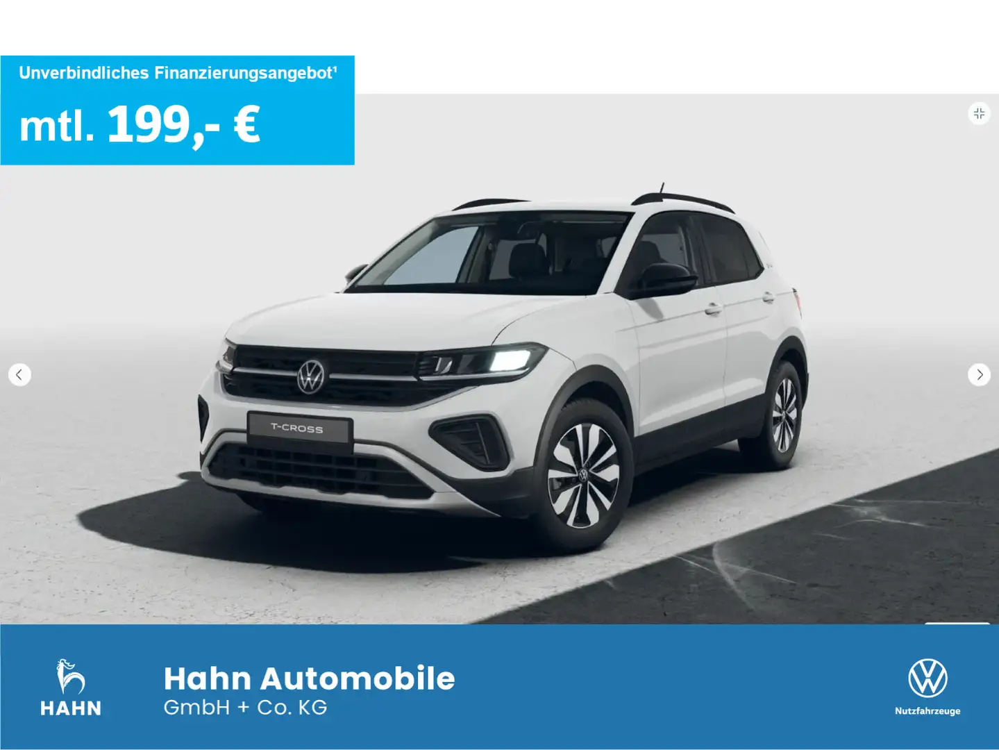 Volkswagen T-Cross GOAL 1.0 l TSI OPF 95 PS 5-Gang Ganzjahr Blanco - 1
