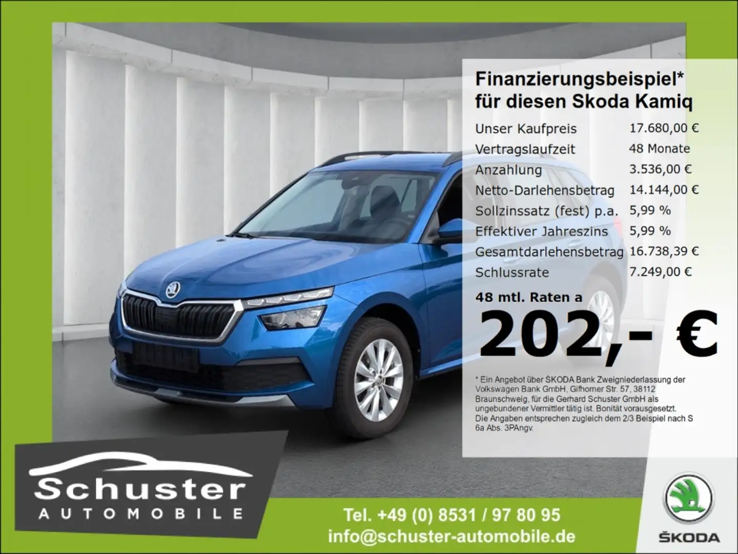 Skoda Kamiq 1.0TSI*DSG Voll-LED ACC SHZ PDC Smart-Link Blau - 1