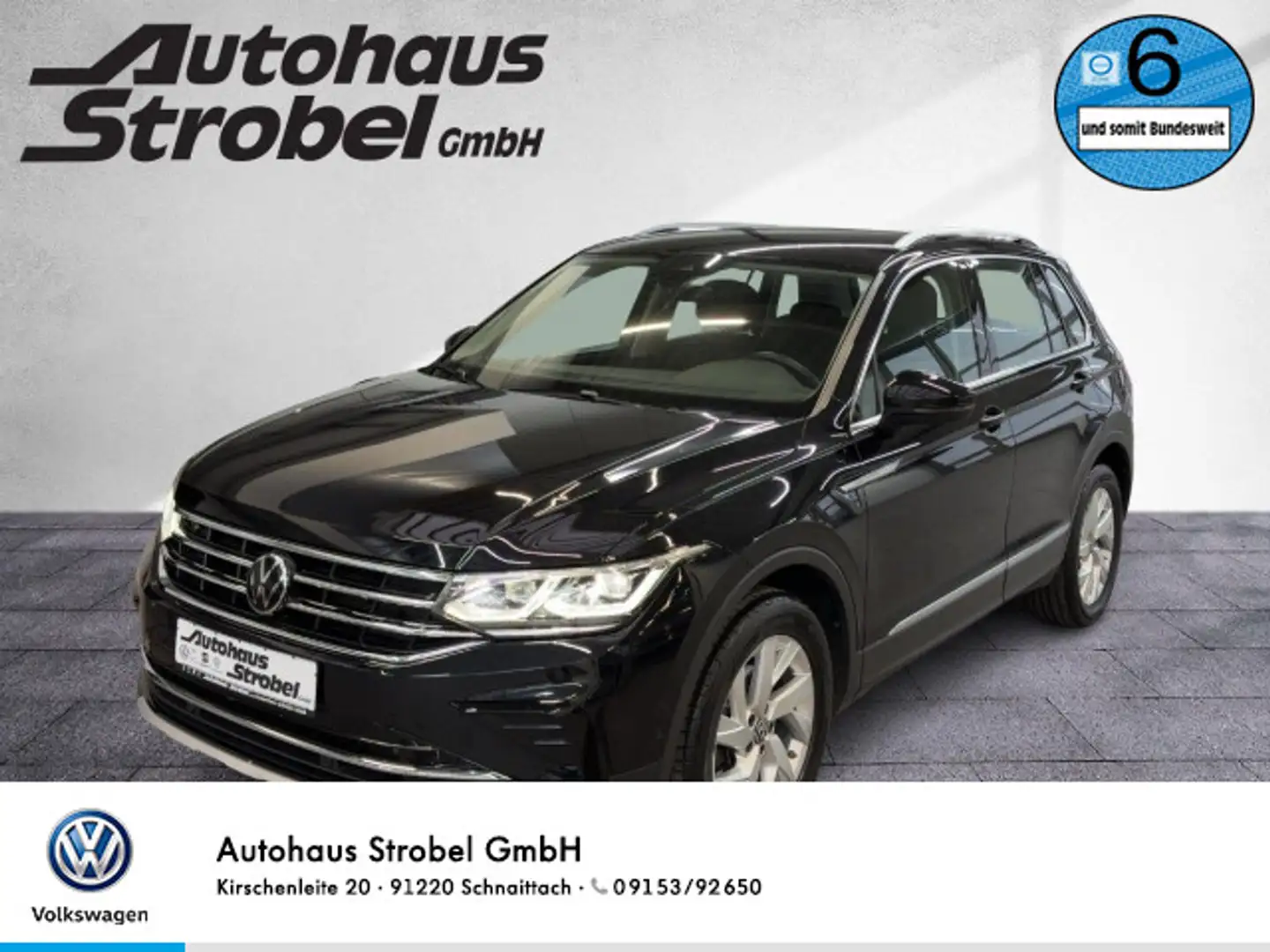 Volkswagen Tiguan 2.0 TDI DSG 4M Elegance ACC AHK Navi LED- Schwarz - 1