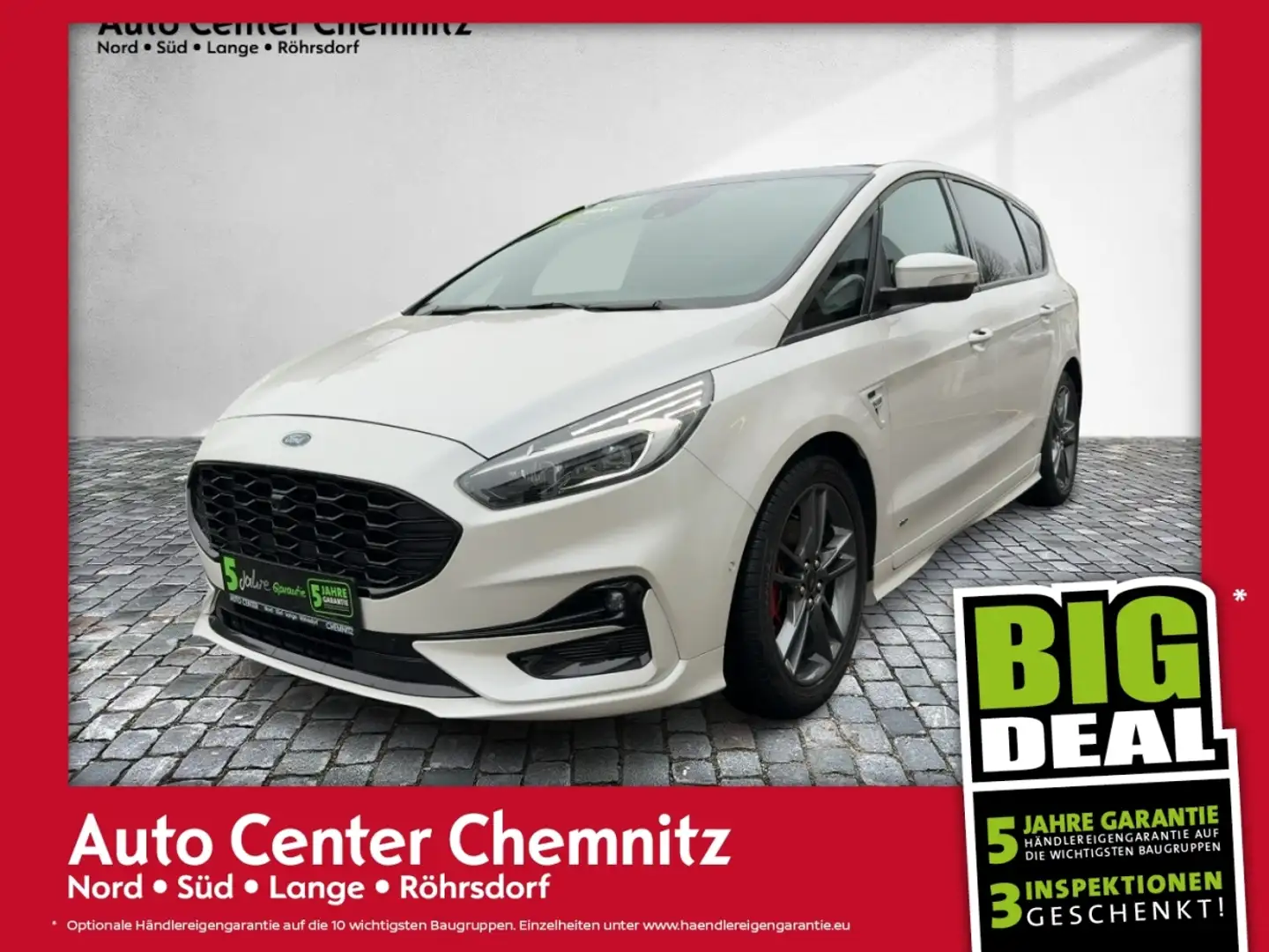 Ford S-Max 2.0d AT8 ST-Line AWD LED/Pano/Navi/SHZ Blanc - 1