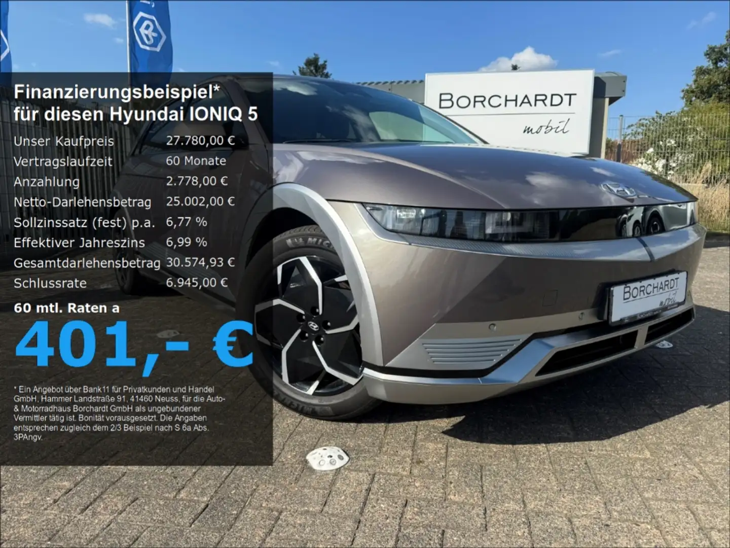 Hyundai IONIQ 5 Techniq-Paket*Elektro*58kWh*EV0.0*Allrad*Wärmepump Gris - 1