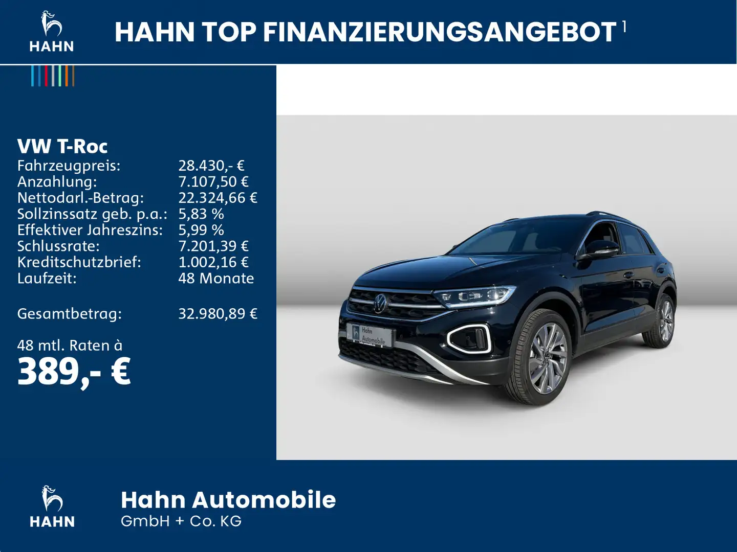 Volkswagen T-Roc 1.5TSI DSG Move ACC AHK Cam Matrix Navi Schwarz - 2