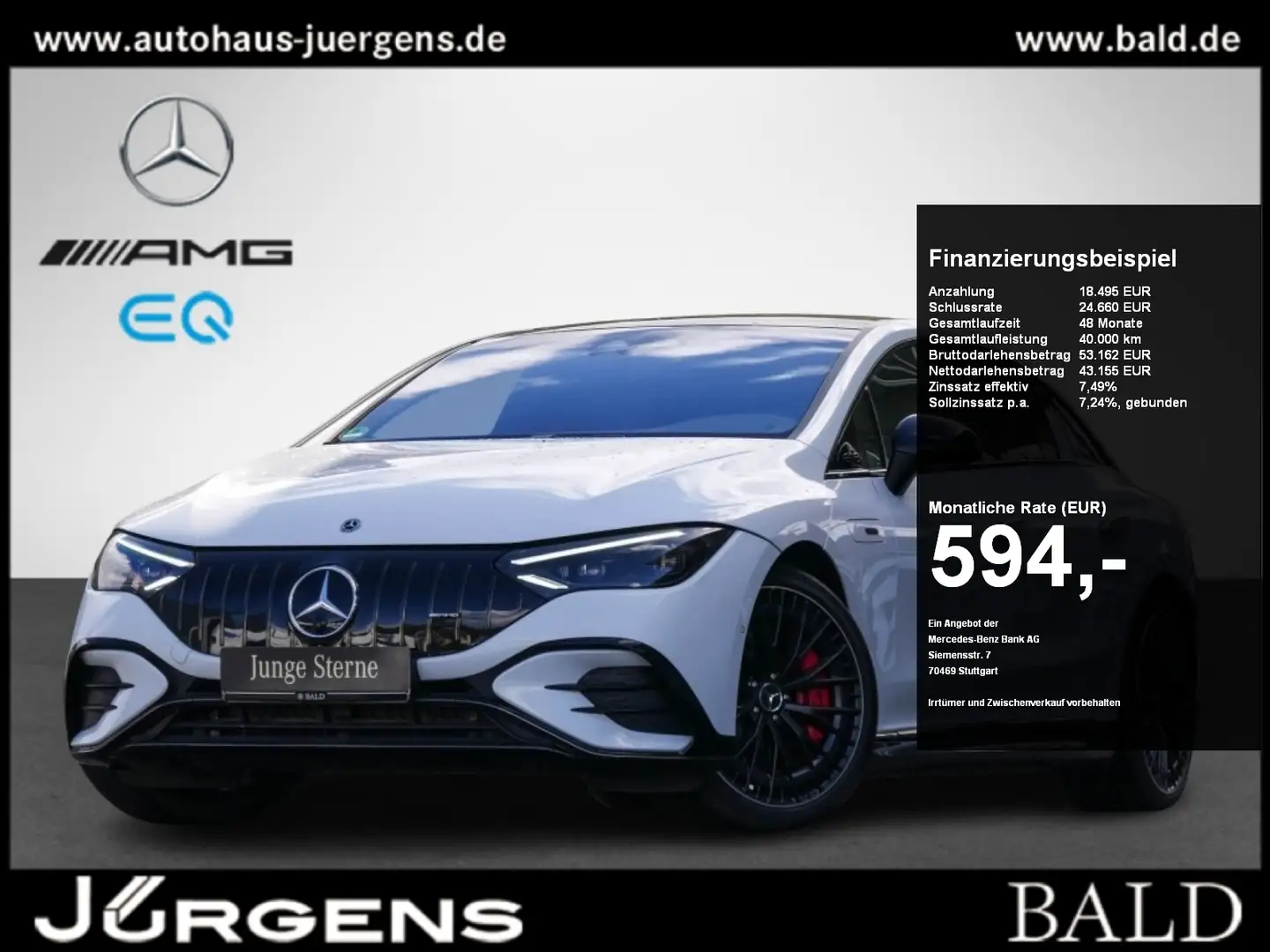 Mercedes-Benz EQE 53 AMG 4M+ Pano/Burm/Hyper/HAL/HUD/360/Night Weiß - 1