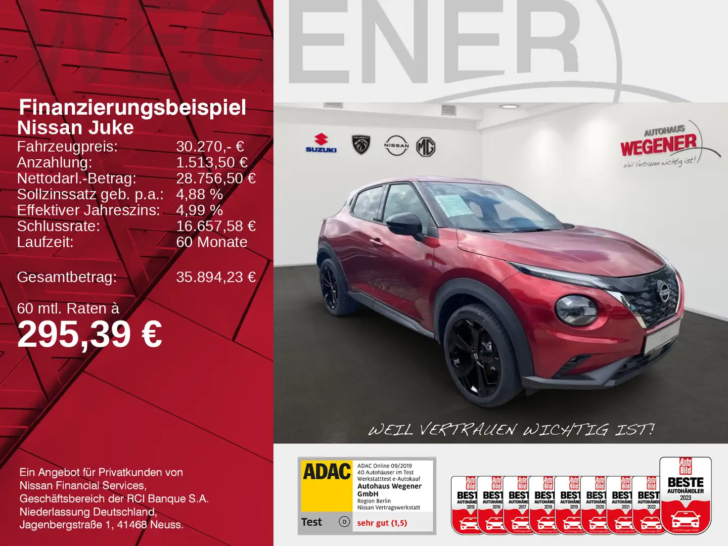 Nissan Juke JUKE TEKNA 1.6 Hybrid 4AMT BOSE BFS 360°KAMERA 1 Rot - 2