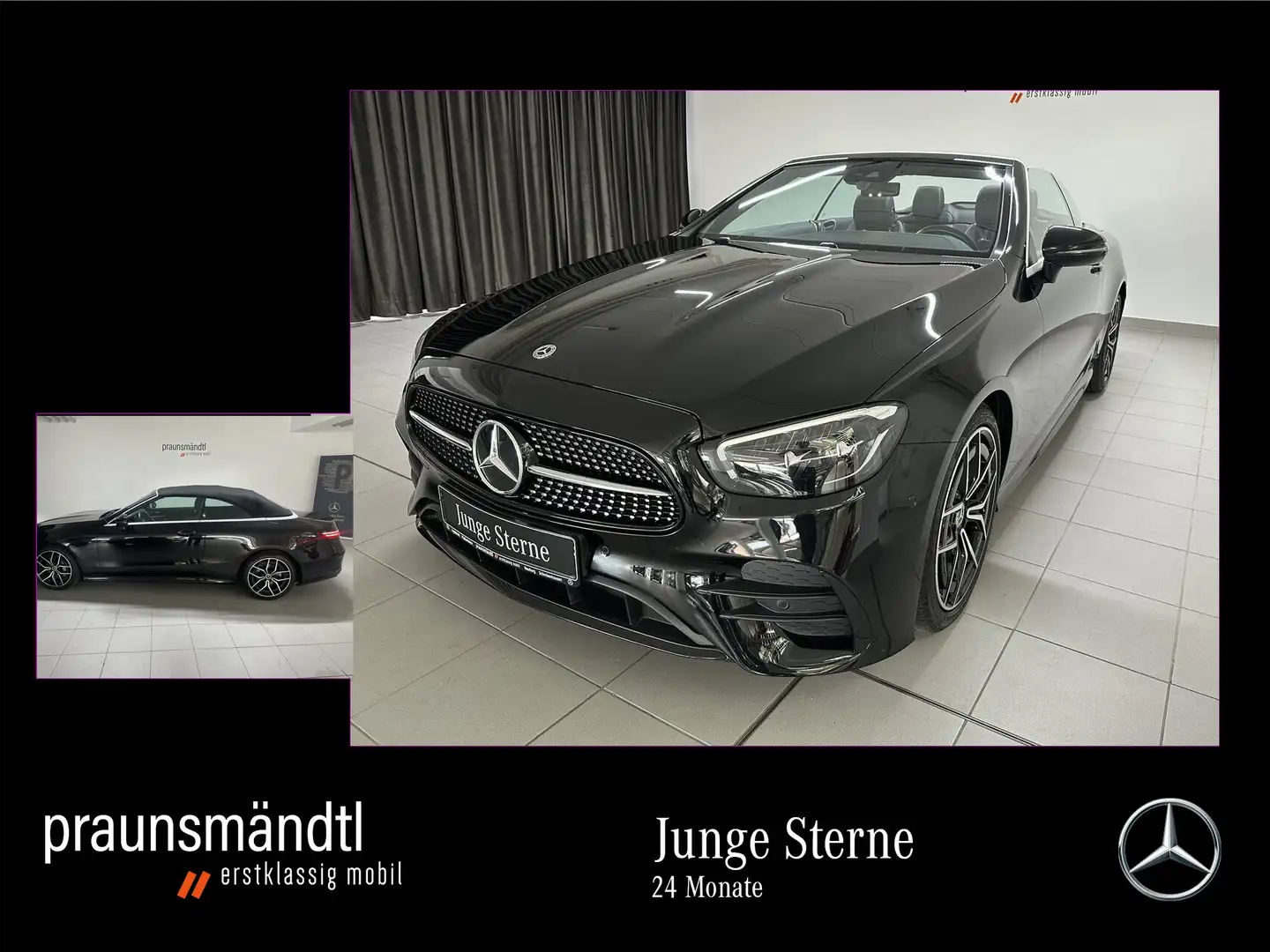 Mercedes-Benz E 220 d AMG Cabrio Night MBUX/LED/Tot/Parkt/Ambi Noir - 1