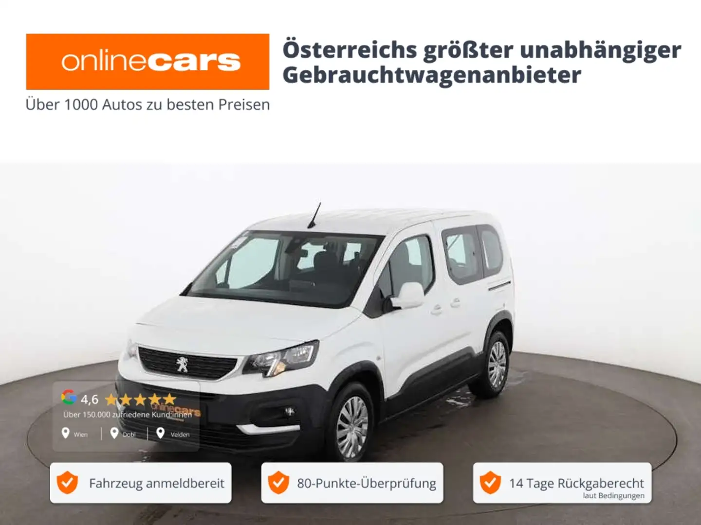 Peugeot Rifter 1,5 BlueHDi Active NAVI SITZHZG PARKHILFE Weiß - 1