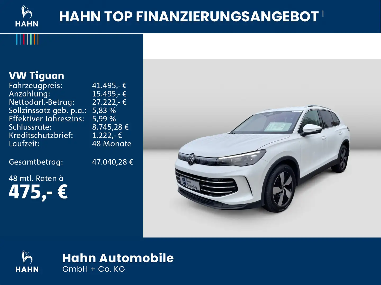 Volkswagen Tiguan 2.0TDI Elegance Standhzg AHK HuD LED+ ACC Weiß - 2