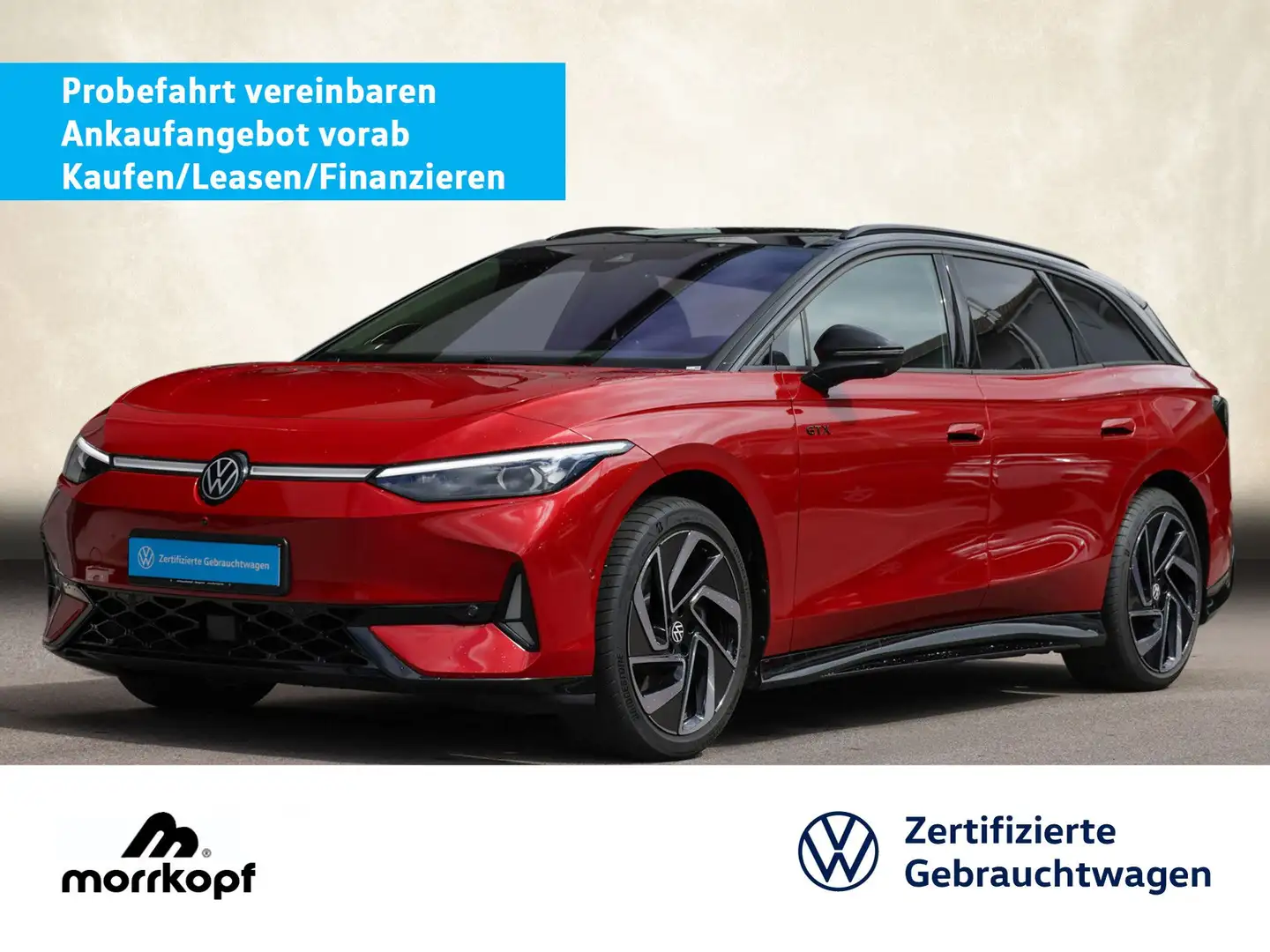 Volkswagen ID.7 Tourer 4Mo GTX +0,99ZINS+MAX 533KM+ Bluetooth Червоний - 1