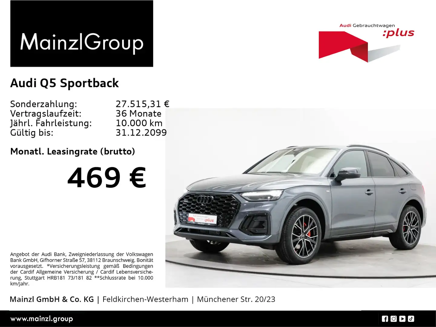 Audi Q5 55 TFSIe quattro S line HUD Nappa Grigio - 1