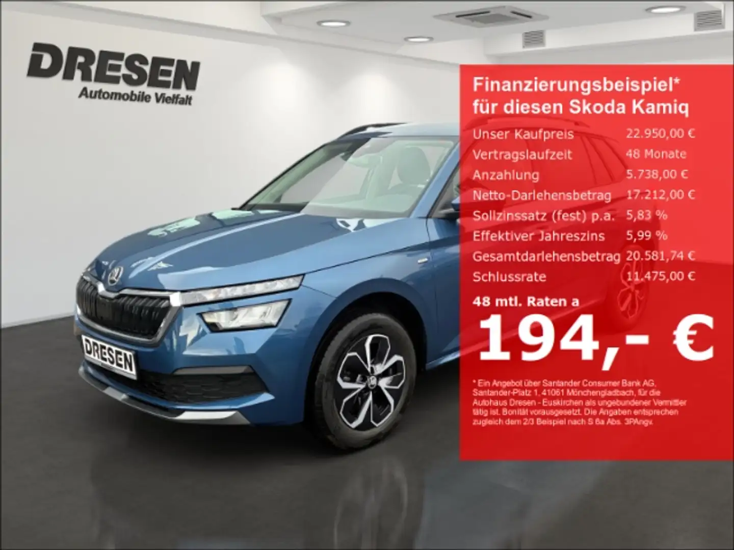 Skoda Kamiq 125 Drive 1.5 TSI AHK schwenkbar/elektr. Heckklapp Blau - 1
