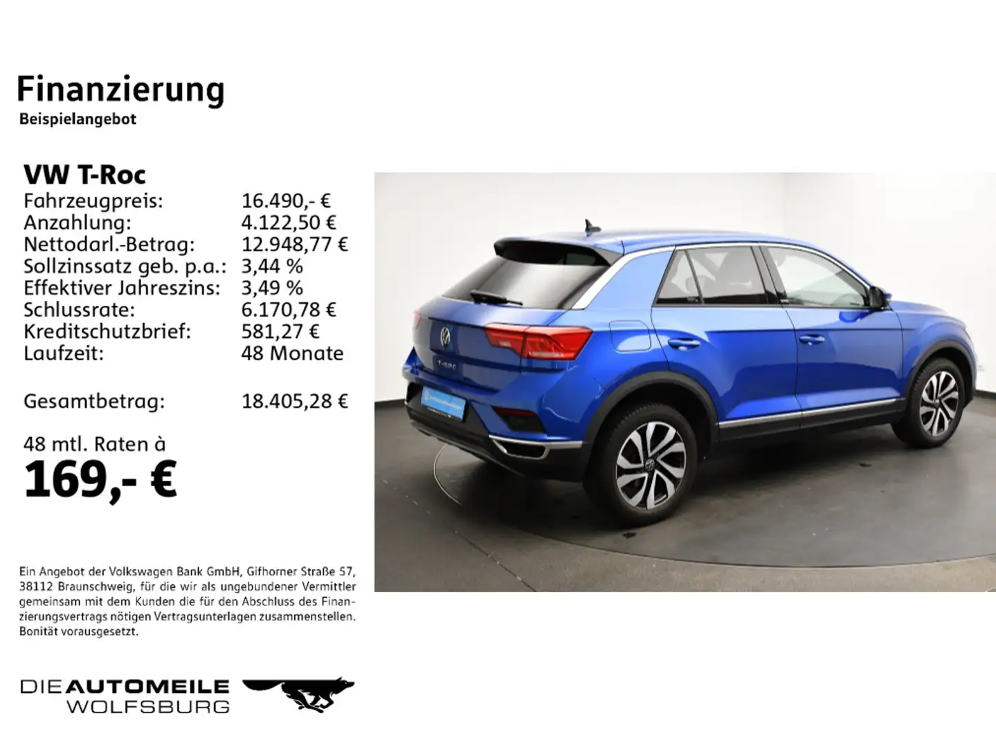 Volkswagen T-Roc 1.0 TSI Active Einparkhi/App-Connect Blau - 2