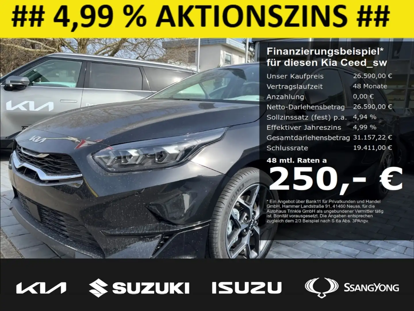 Kia Ceed SW / cee'd SW 140 PS DCT ULTIMATE Navi Klimasitze ACC Apple CarP Negro - 1