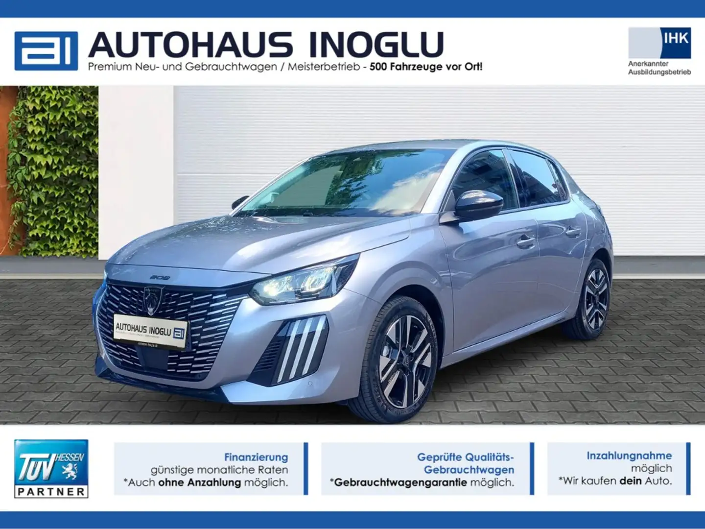 Peugeot 208 Hybrid 100 Allure e-DCS6 Navi+SHZ+ACC+R-Kam+DAB+PD Gris - 1