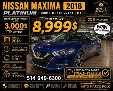 2016 Nissan Maxima Sedan Front-Wheel Drive Automatic