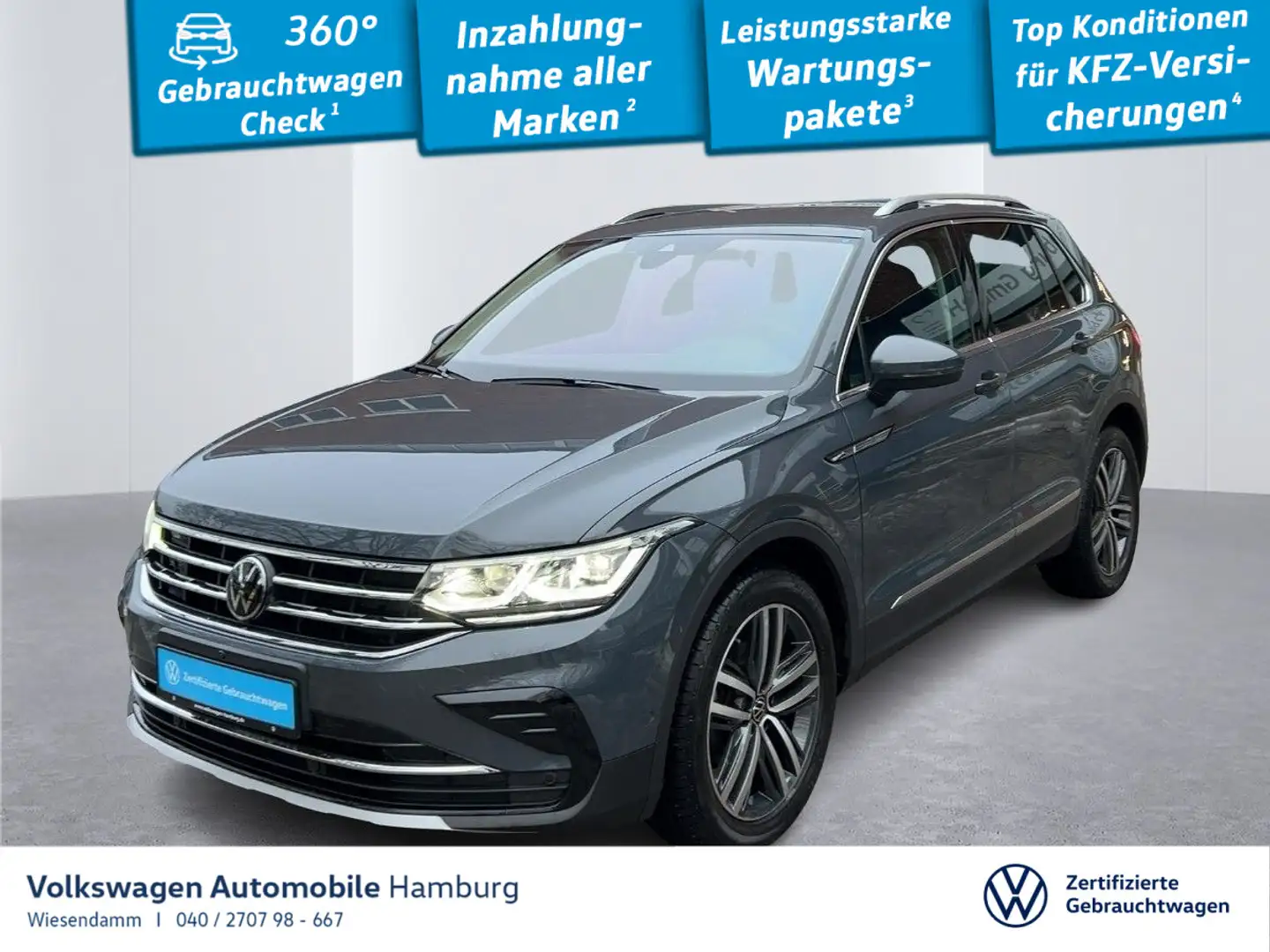 Volkswagen Tiguan Elegance 2,0 l TDI DSG Kamera Navi Standh Silber - 1