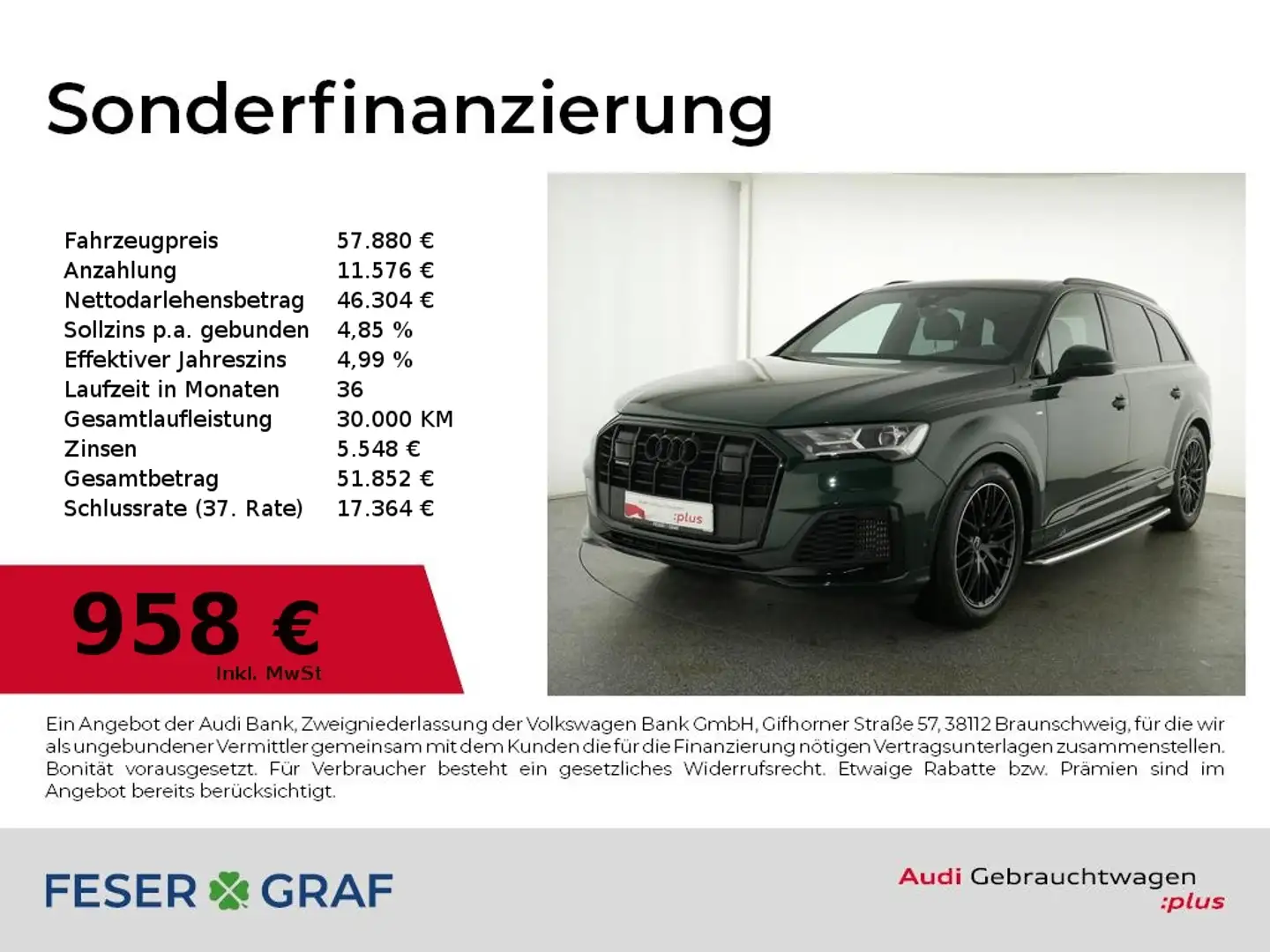 Audi Q7 55 3.0 TFSI quattro S line Luft/Navi/ACC/Kamera/Op - 1