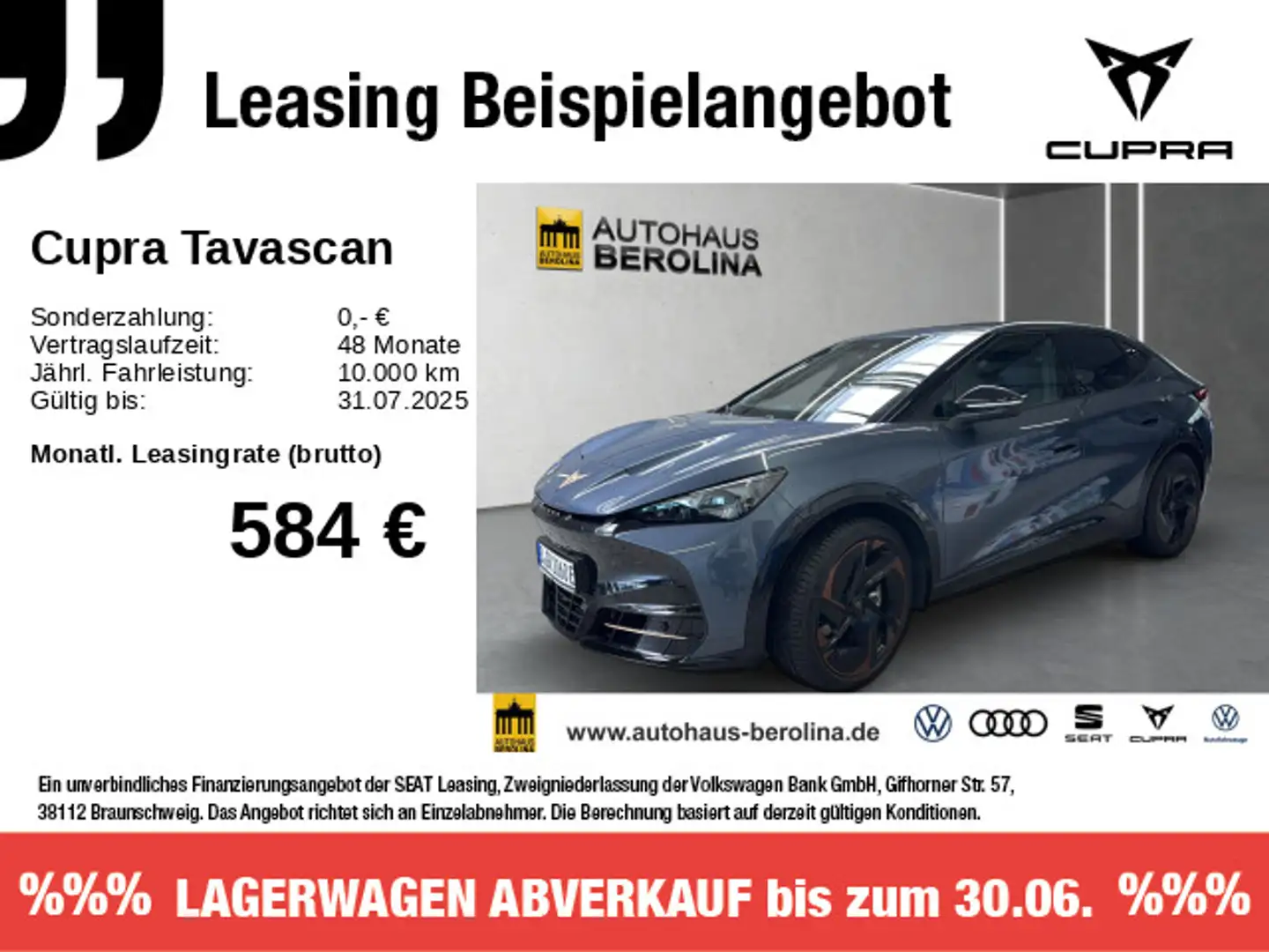CUPRA Tavascan Endurance 210 kW (286 PS) 77 kWh Blauw - 1