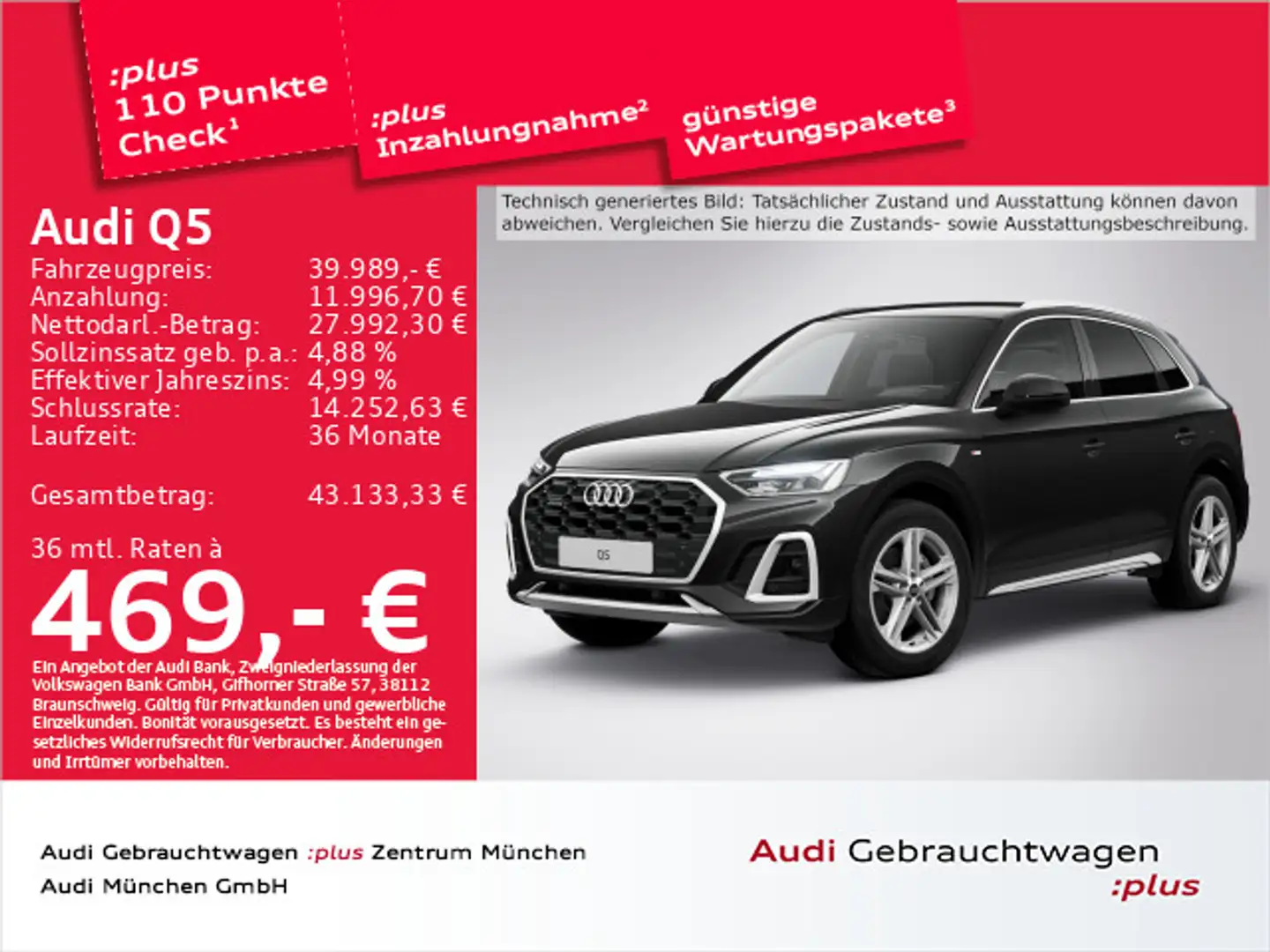 Audi Q5 40 TDI qu. S tronic 2x S line AHK/Navi+/Kamer Schwarz - 1