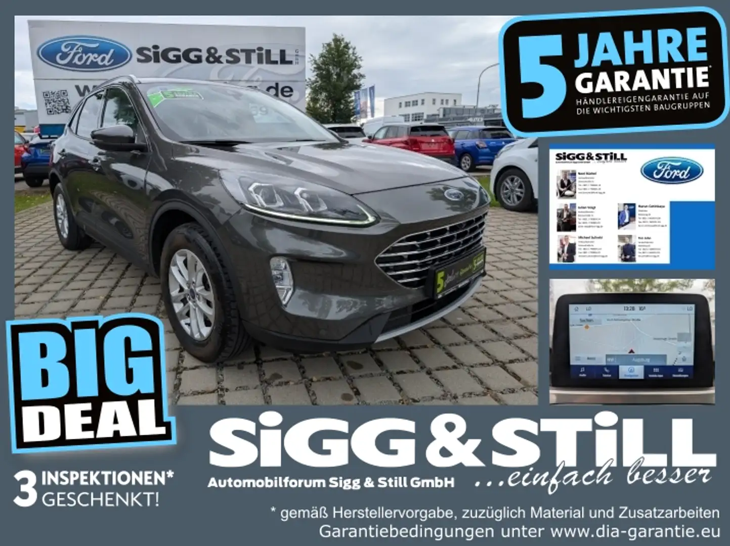 Ford Kuga 2.5 PHEV Titanium LED*iACC*NAV*HUD*TWA*4xSHZ Gris - 1