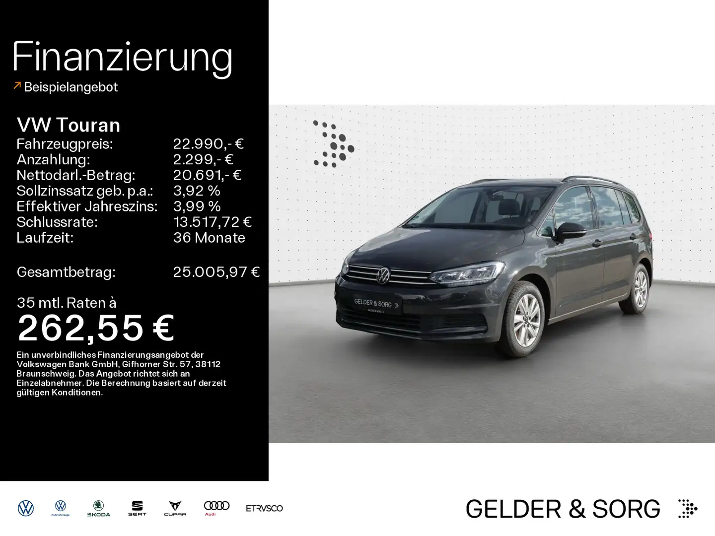 Volkswagen Touran Comfortline 2.0 TDI RFK*LED*ACC*Digital Grau - 1