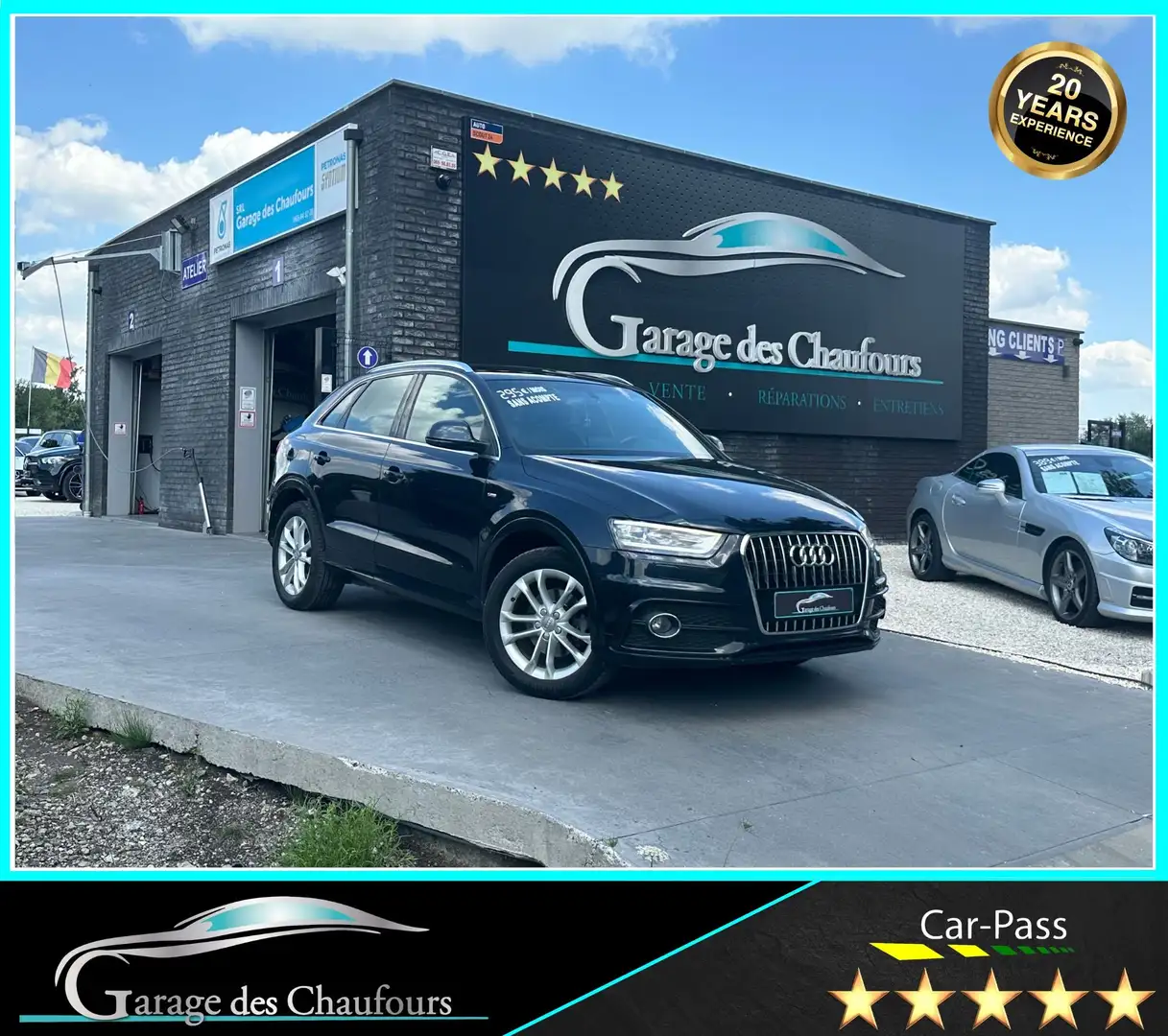 Audi Q3 2.0 TDi - ! S line ! - Cuir - Navi - JA 18' - Eu5b Bleu - 1