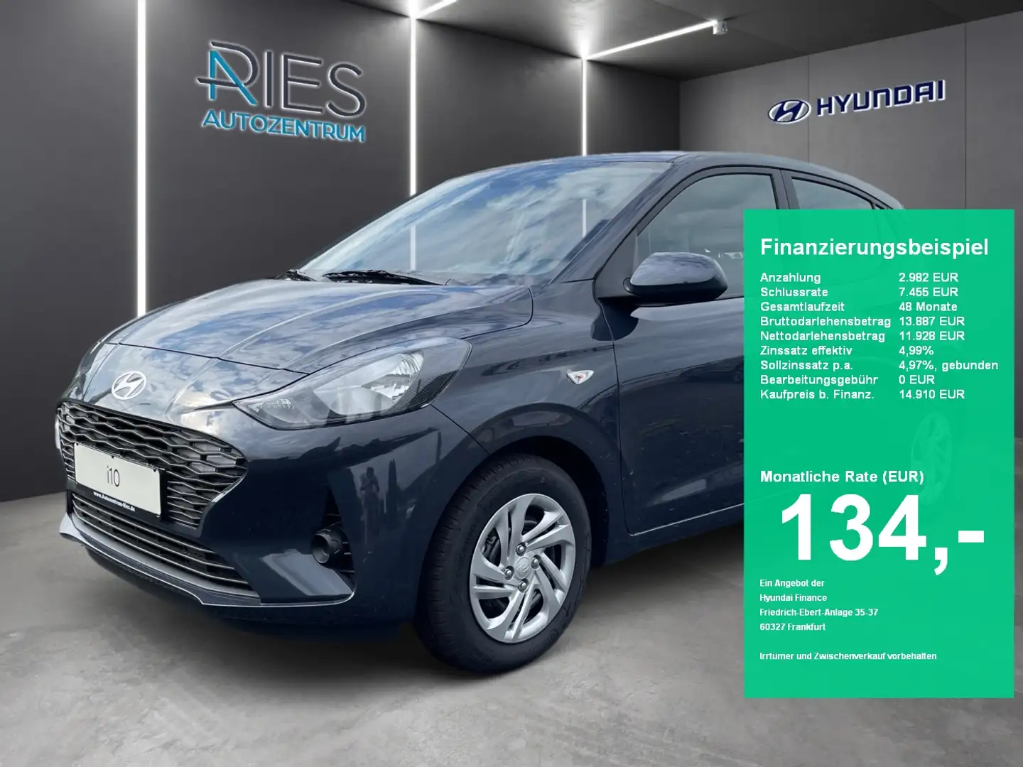 Hyundai i10 1.0 Select Navi*Kam.*PDC*DynLicht*FLA*SpurH Grau - 1