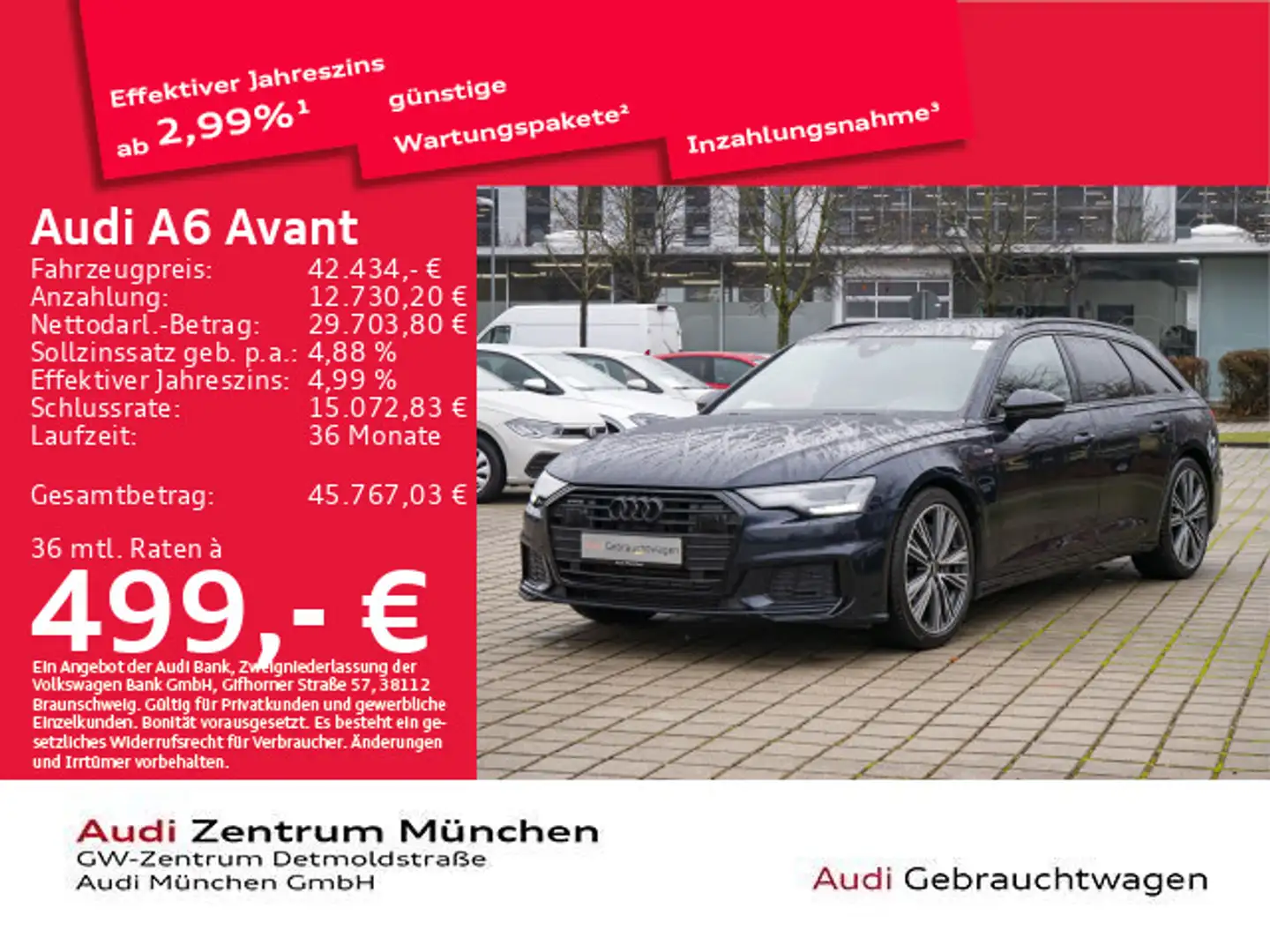 Audi A6 55 TFSI qu. S tronic 2x S line UPE:96" Blau - 1