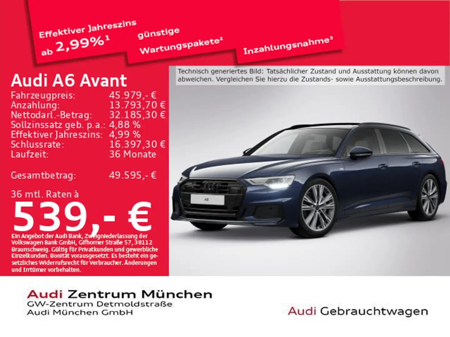Audi A6 55 TFSI qu. S tronic 2x S line UPE:96" Blau - 1