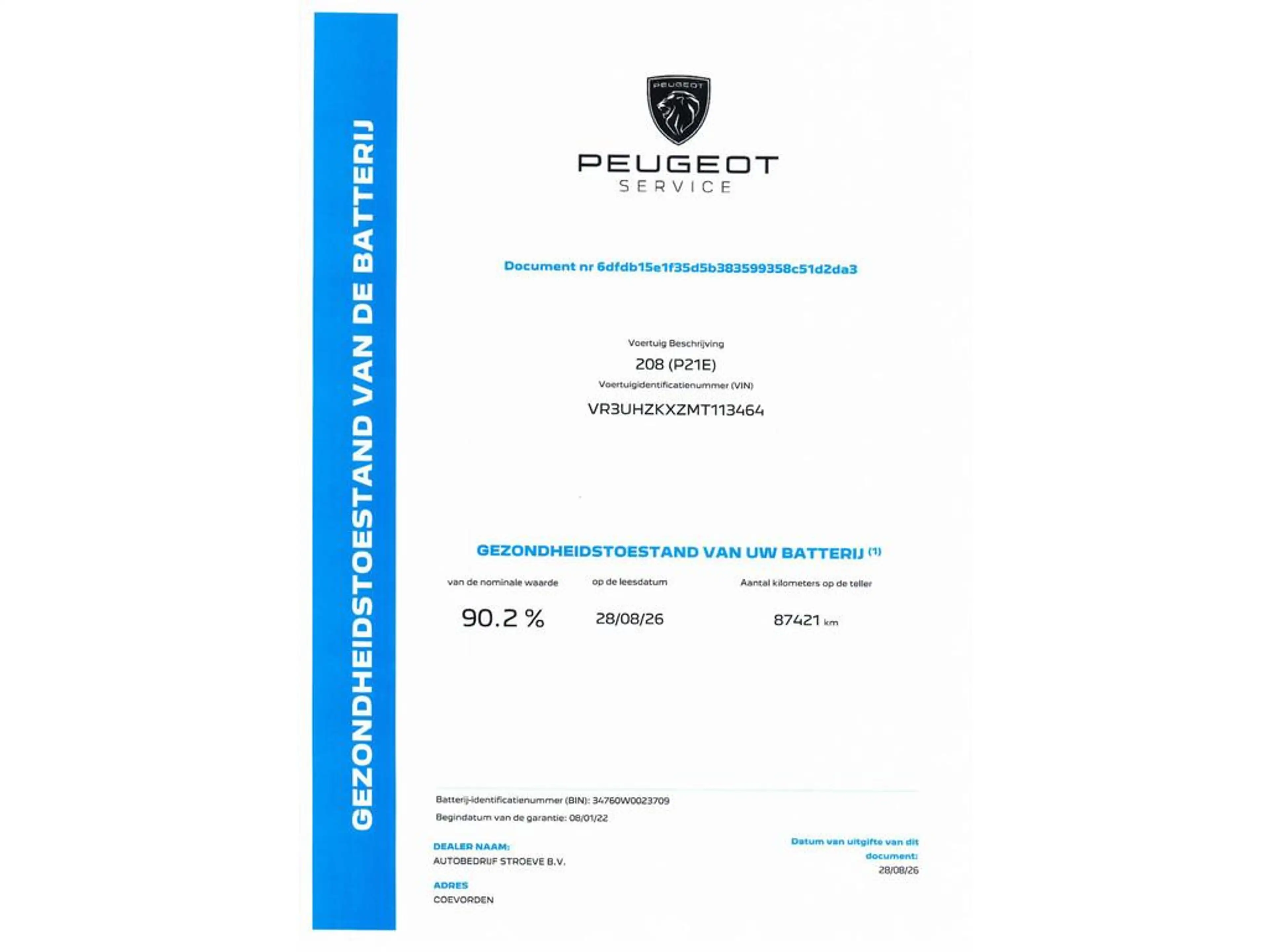 Peugeot e-208 EV Allure Pack 50 kWh SOH 91% — photo 20