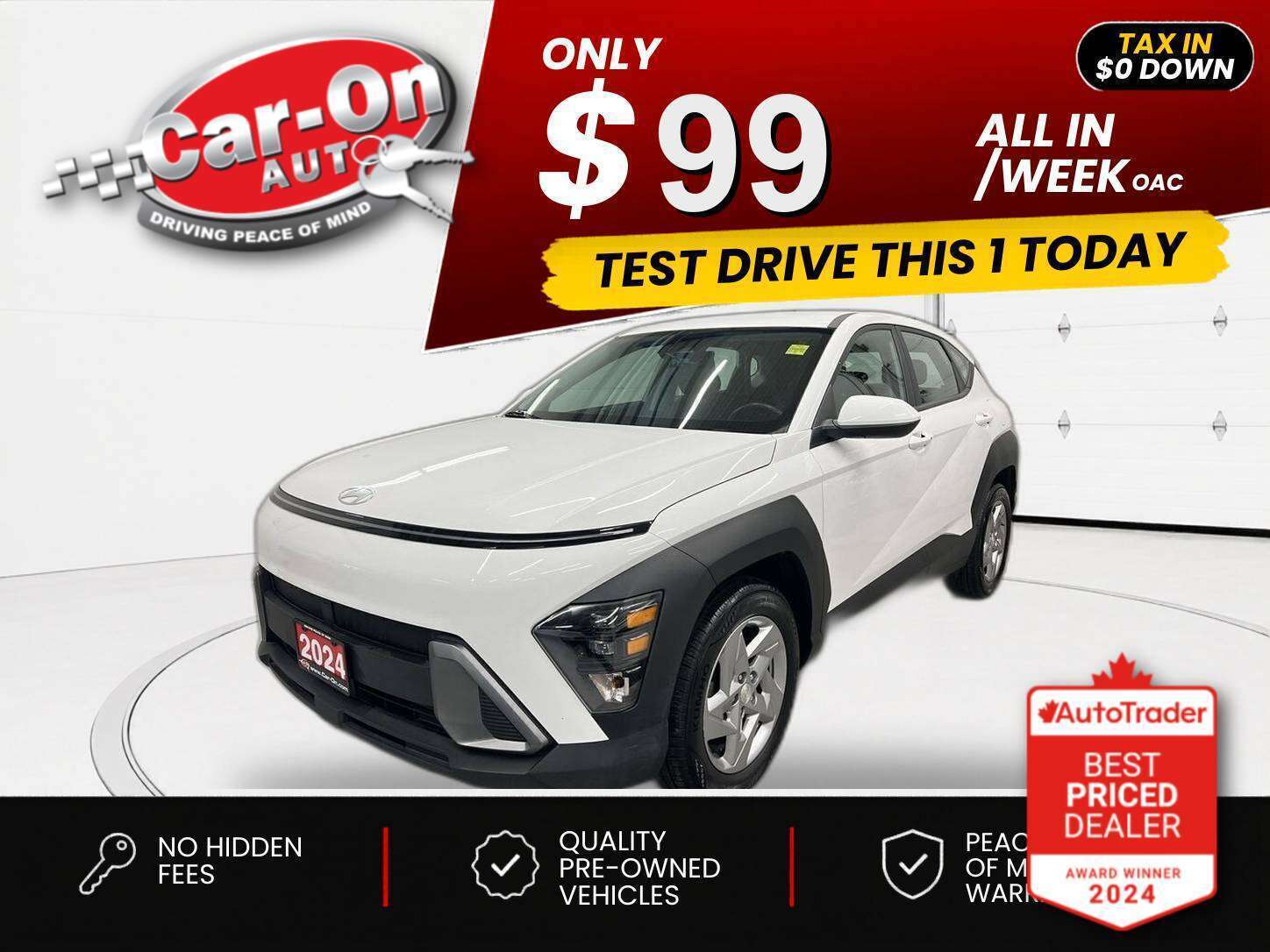 White 2024 Hyundai Kona   Automatic