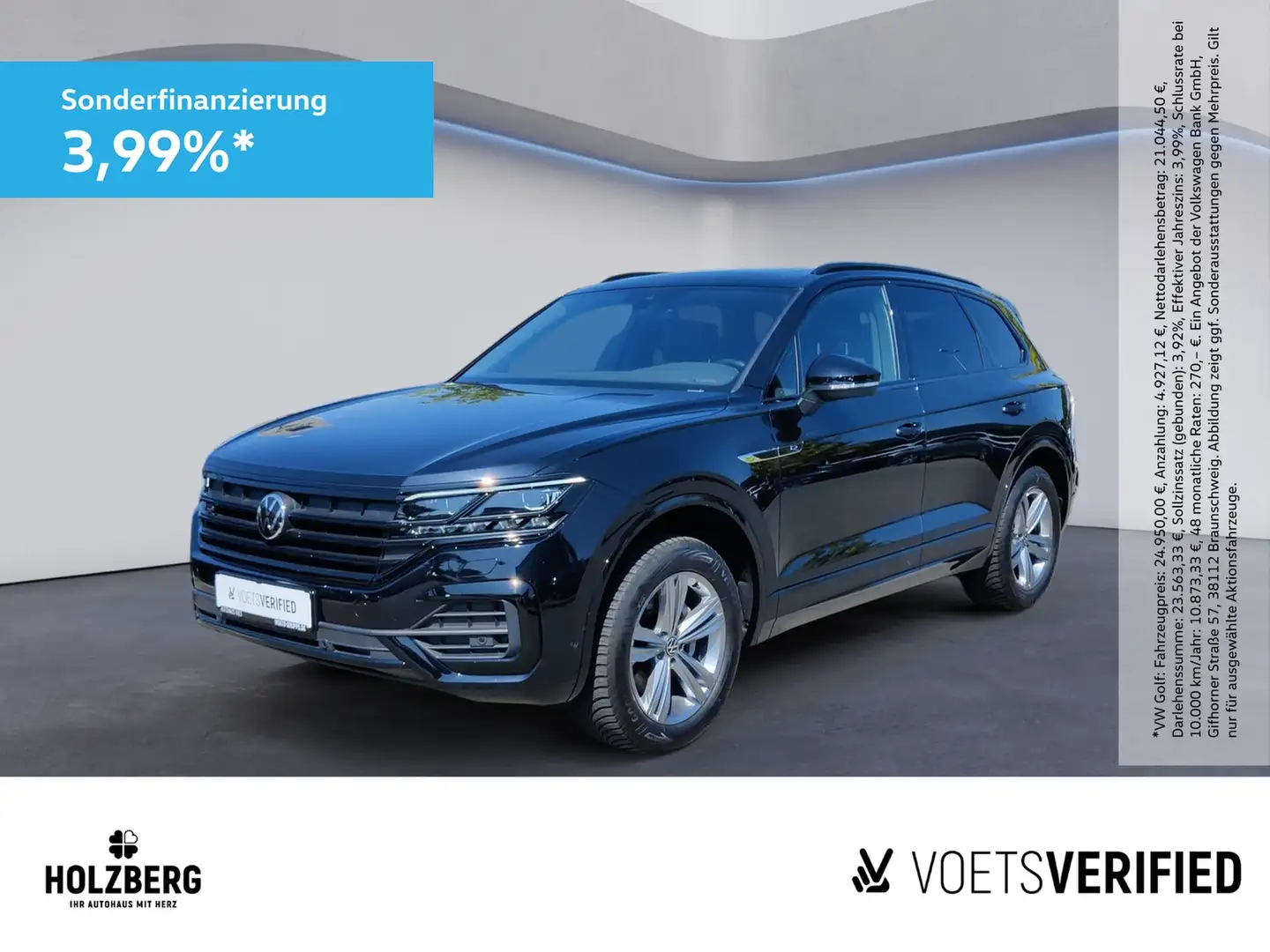 Volkswagen Touareg 3.0 TDI R-Line IQLight+PANO+ACC Zwart - 1