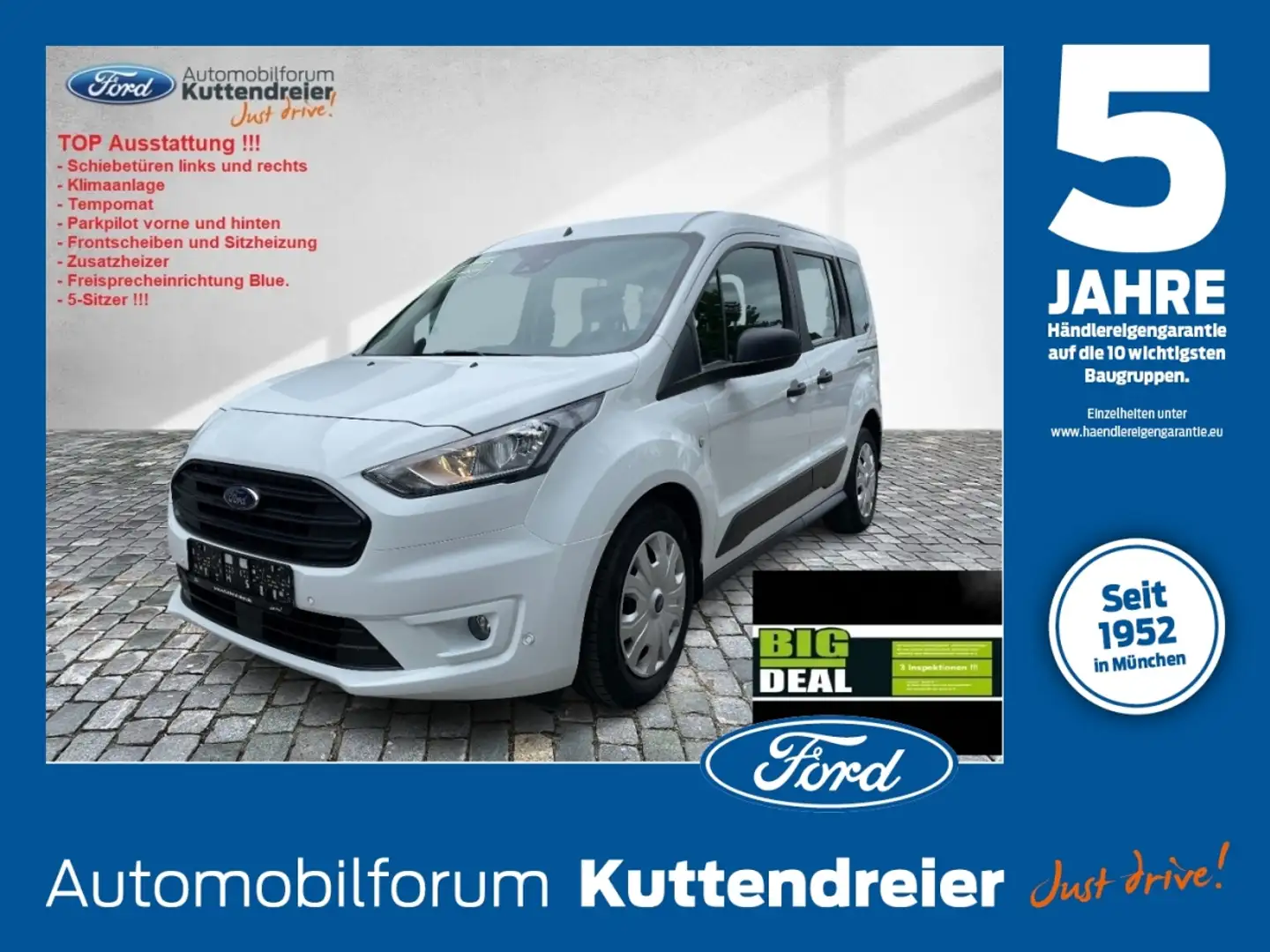 Ford Transit Connect Kombi 220 (L1) Trend Klima 2xPDC Weiß - 1