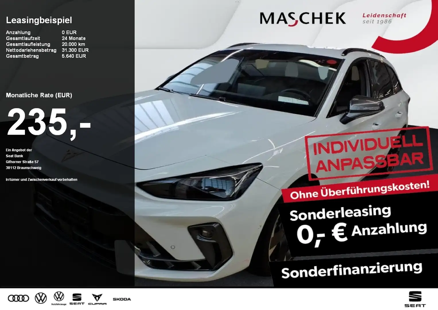 CUPRA Leon ST 1.5 eTSI DSG Rear View Navi ACC Keyless Sitzh Weiß - 1