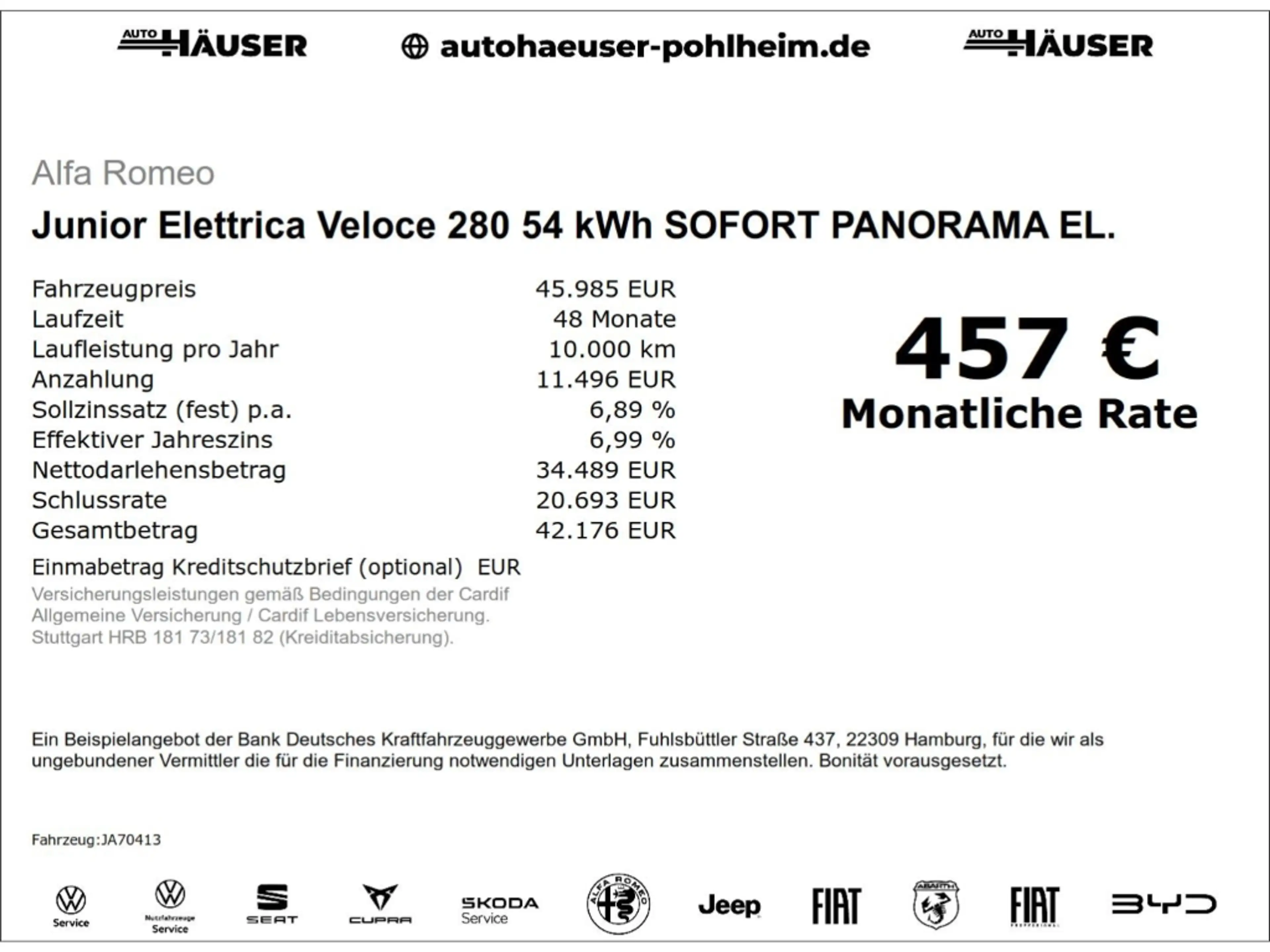 Alfa Romeo Junior Elettrica Veloce 280 54 kWh PANO EL. HECKKL. SABEL — photo 2