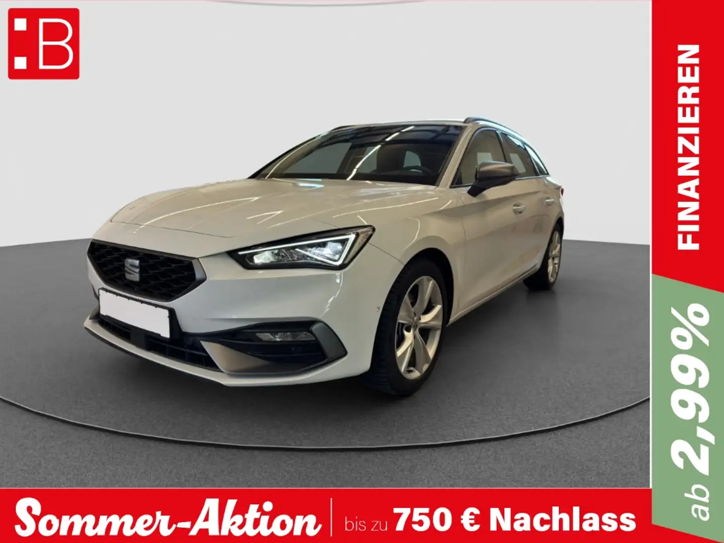 SEAT Leon SP 1.5 eTSI DSG FR AB 219EUR NAVI KAMERA SHZ Weiß - 1