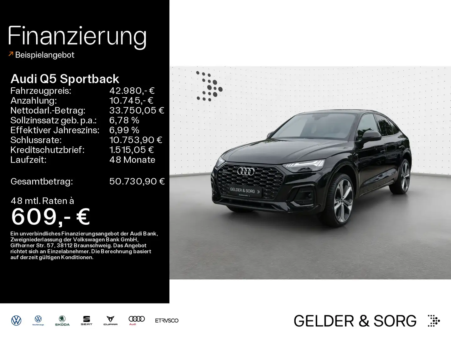 Audi Q5 40 TDI qu.|S-line|AHK|ACC|Matrix Schwarz - 1