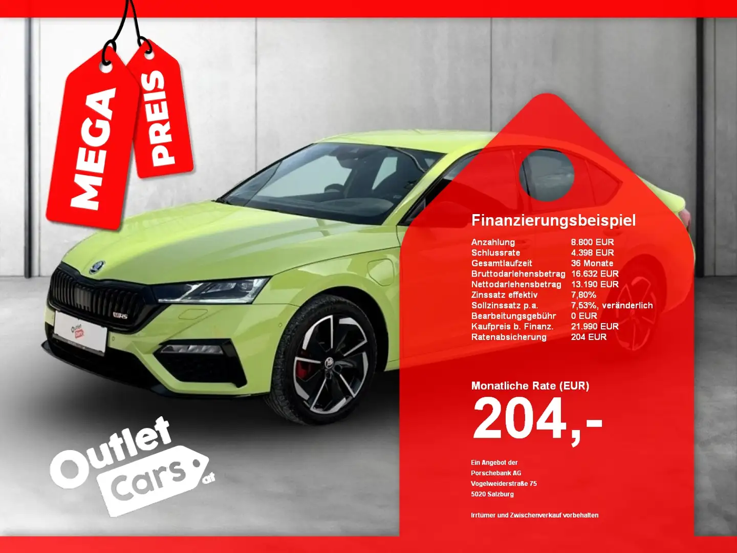 Skoda Octavia 1.4 TSI RS iV MATRIX+AHK+LED+NAVI+RADAR Grün - 1