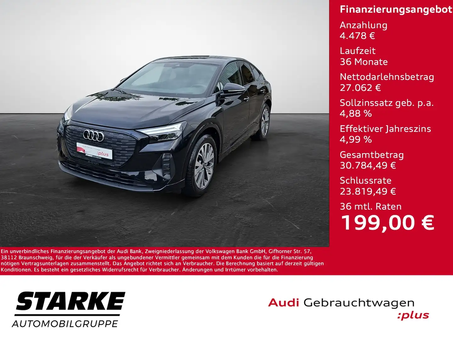 Audi Q4 e-tron 40 Sportback NaviPlus LED SHZ OptikPaket-schwar... Noir - 1