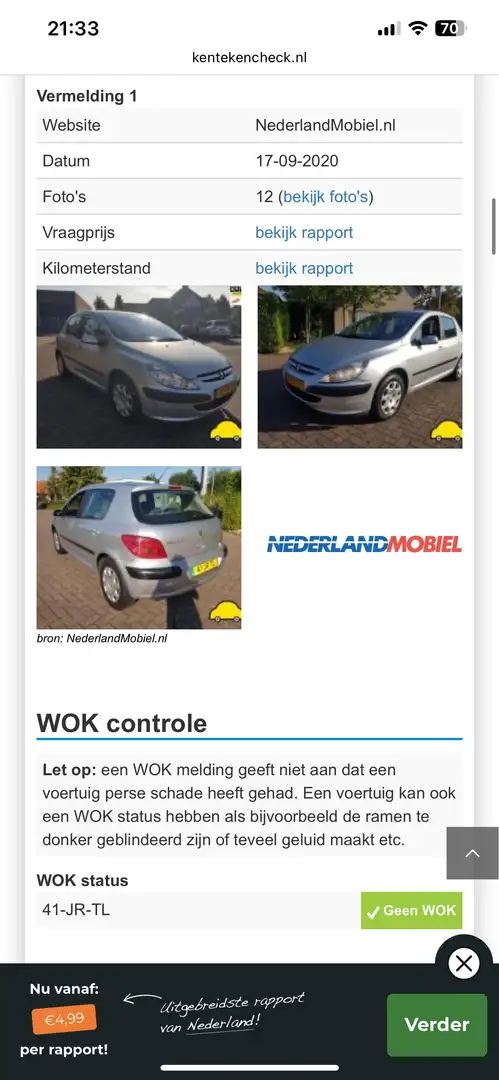 Peugeot 307 1.6-16V XT Grijs - 2