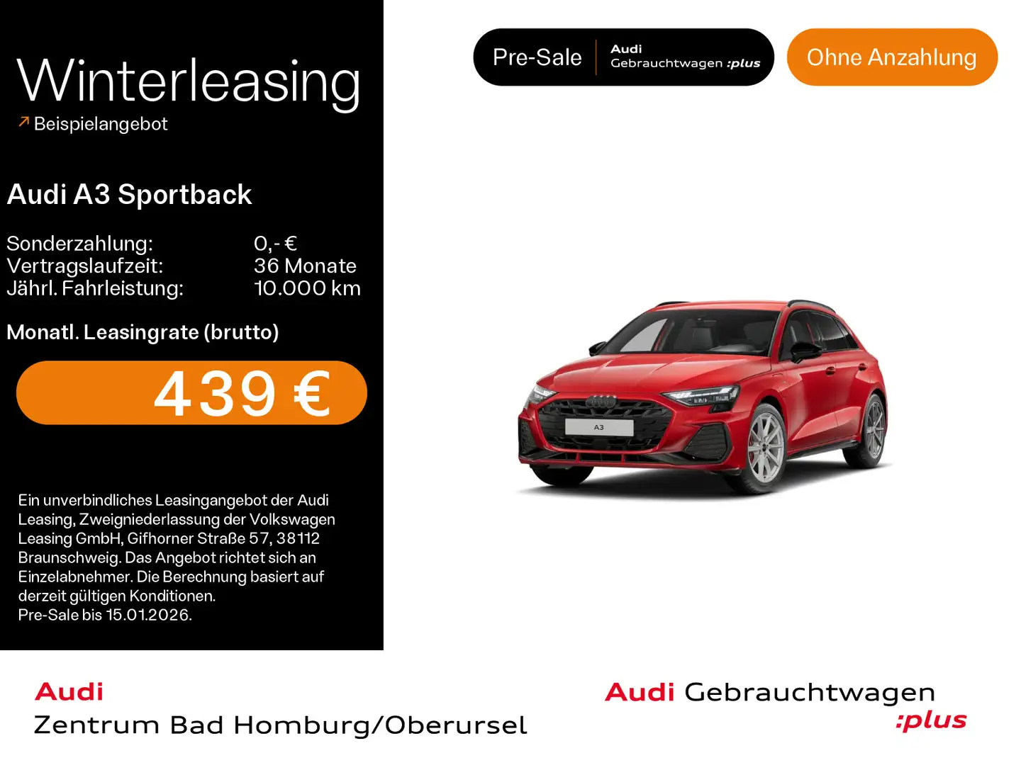 Audi A3 45 TFSI e S line*Navi*LED*Alu*AHK*P Rot - 1
